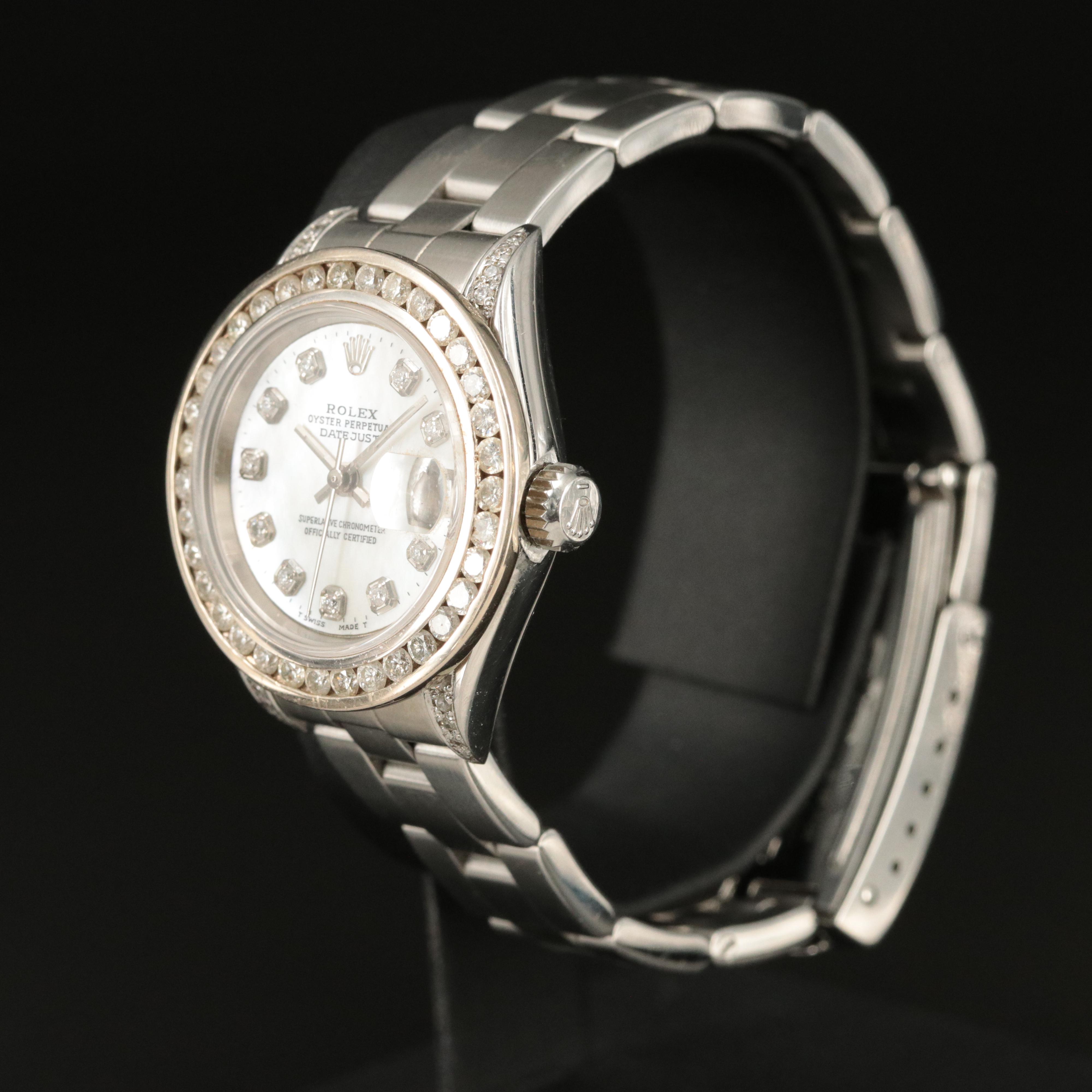 2004 Rolex 1.34 CTW Custom Diamond Dial Datejust Watch