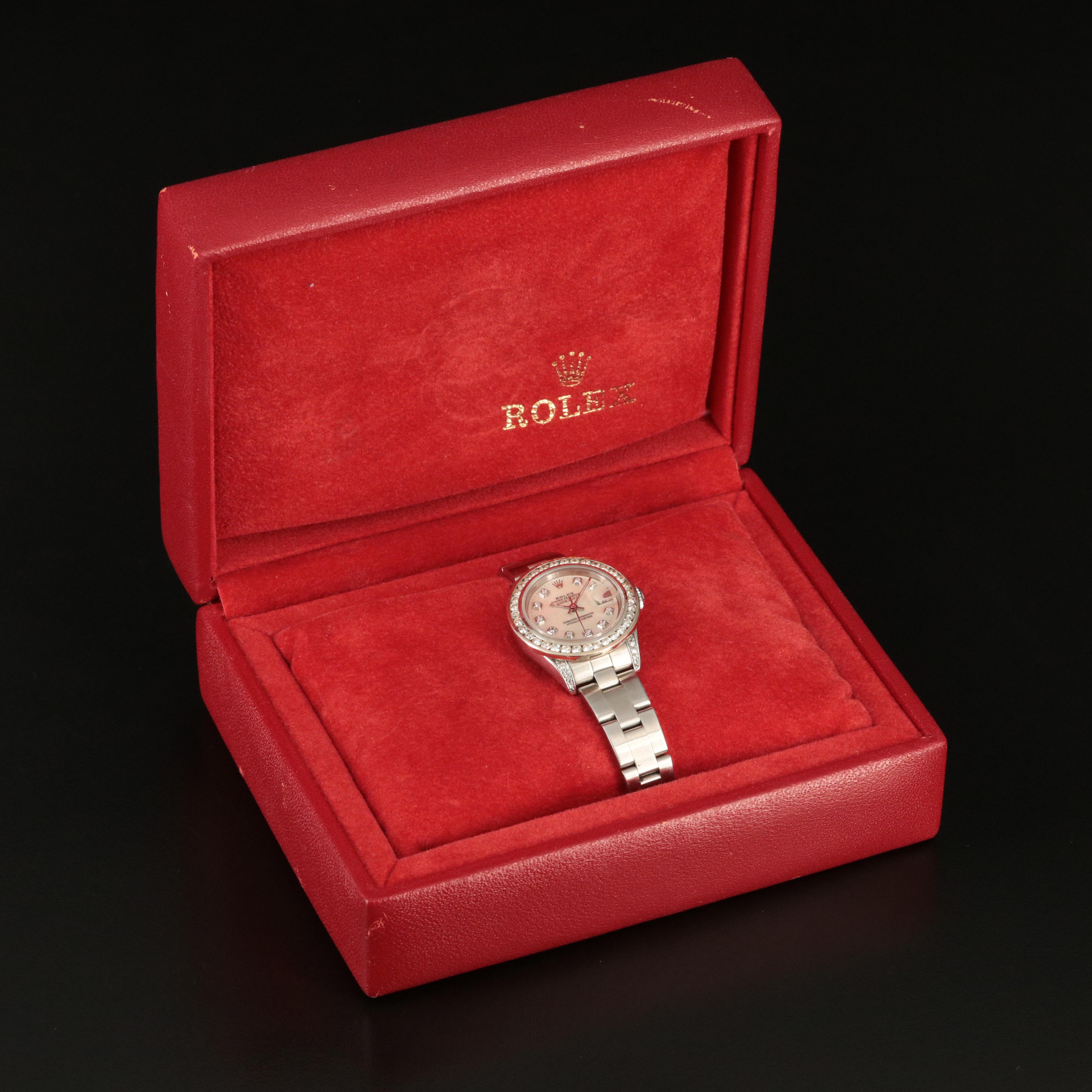 2004 Rolex 1.34 CTW Custom Diamond Dial Datejust Watch