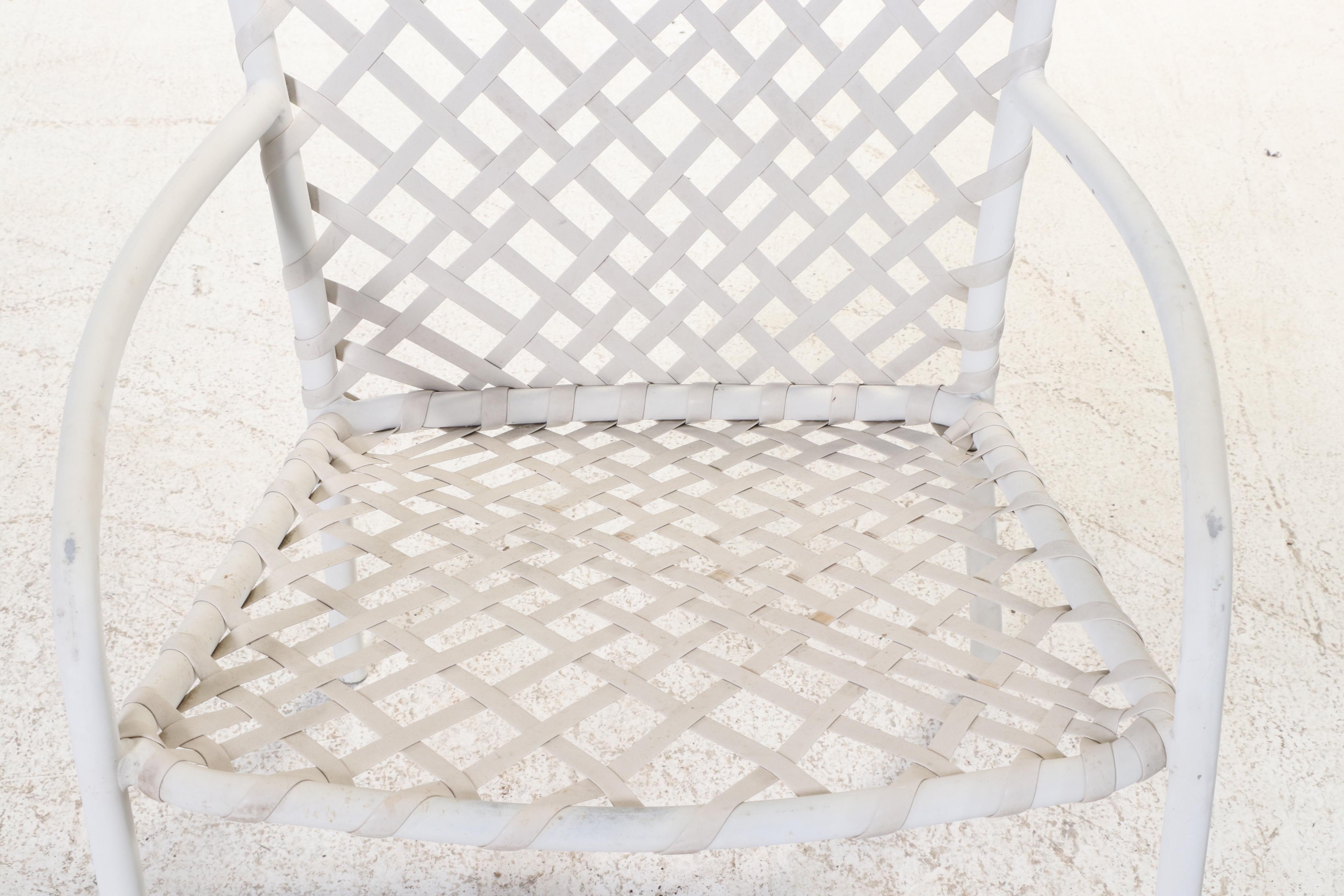 Seven-Piece Brown Jordan Powder-Coated Aluminum and Glass Top Dining Set