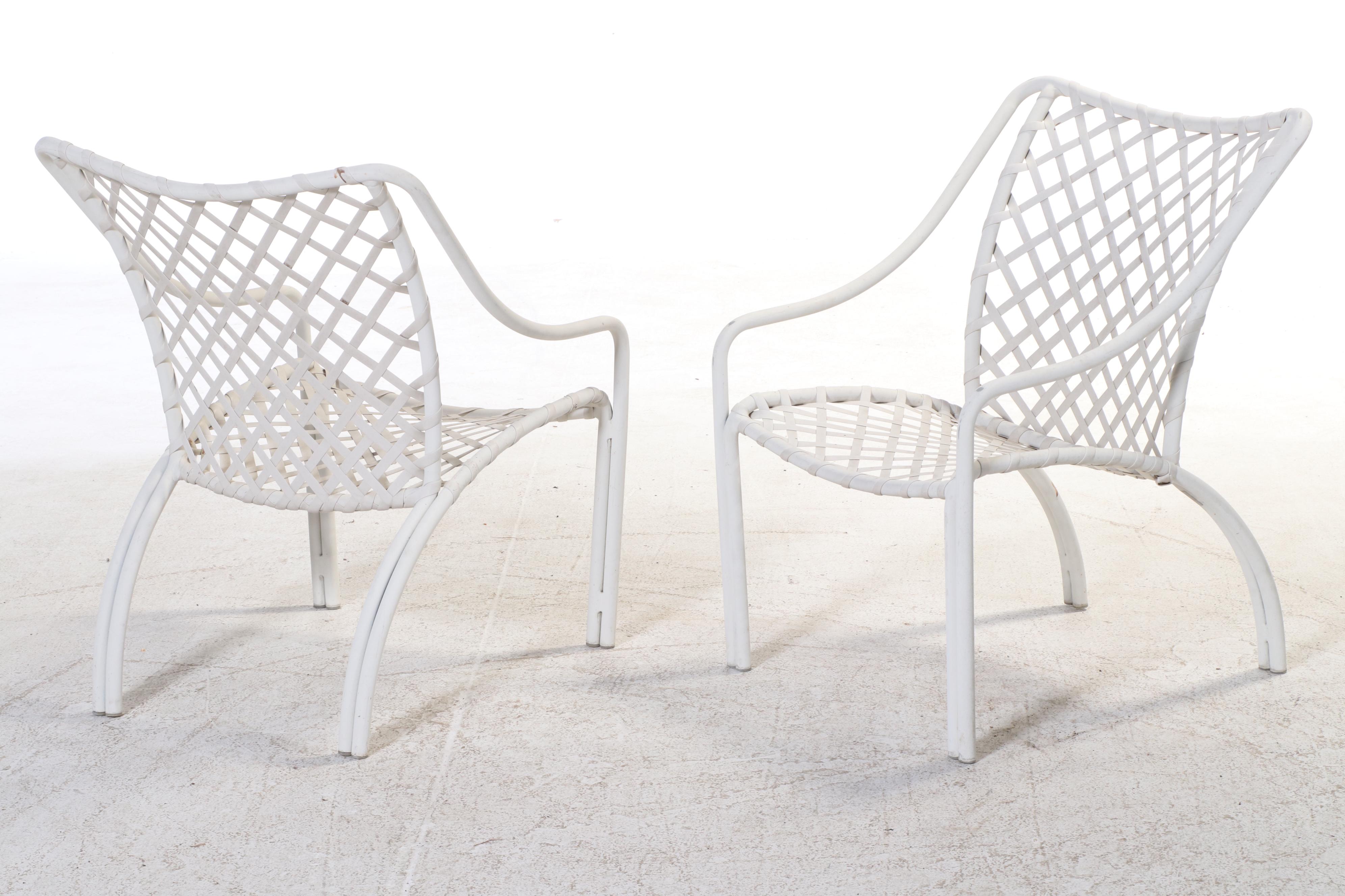 Seven-Piece Brown Jordan Powder-Coated Aluminum and Glass Top Dining Set