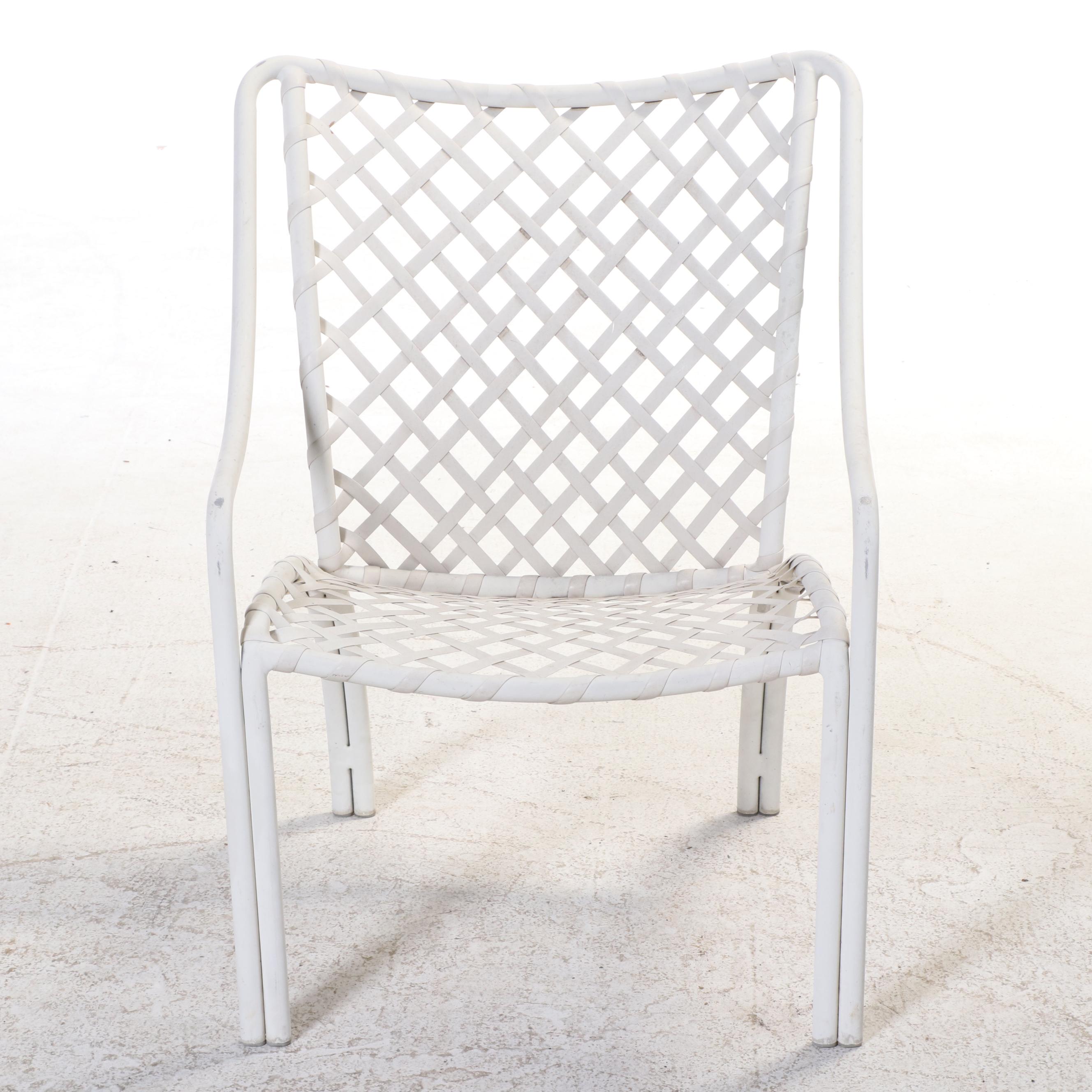 Seven-Piece Brown Jordan Powder-Coated Aluminum and Glass Top Dining Set