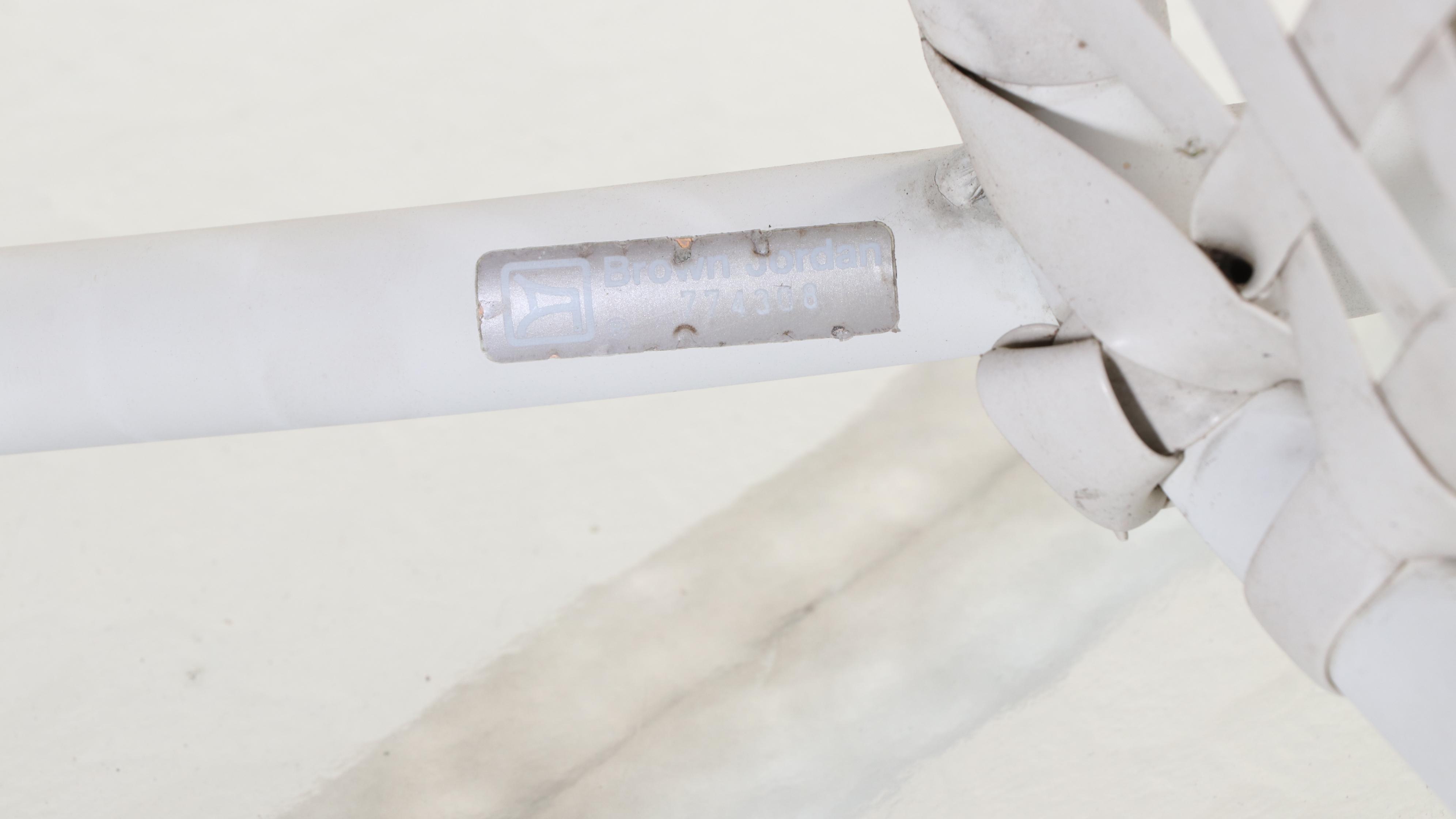 Seven-Piece Brown Jordan Powder-Coated Aluminum and Glass Top Dining Set