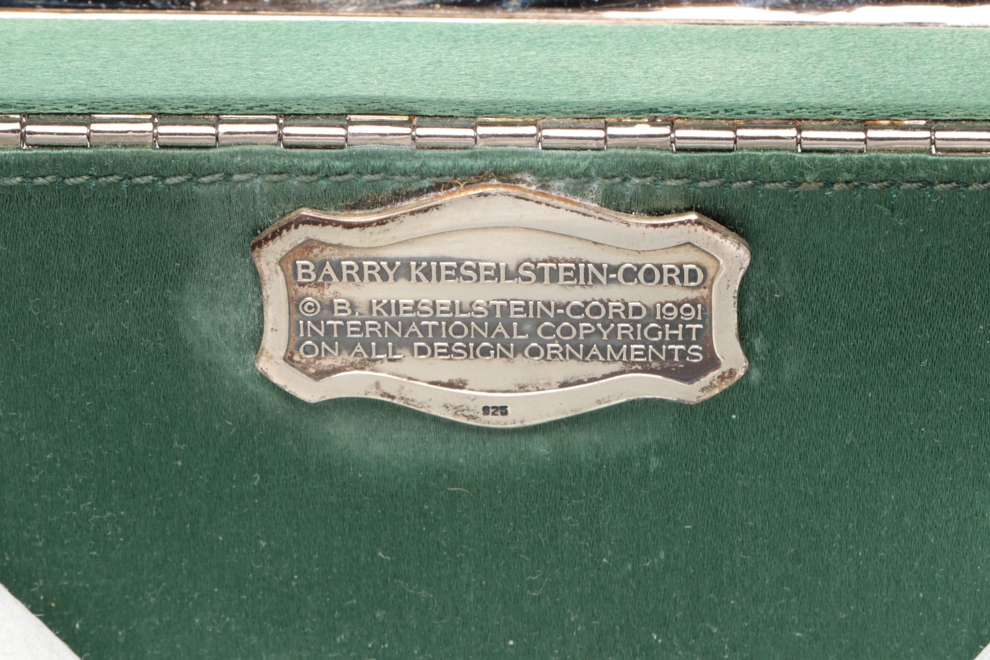 Berry Kieselstein-Cord Weave Textured Metal Handbag with Alligator Detail