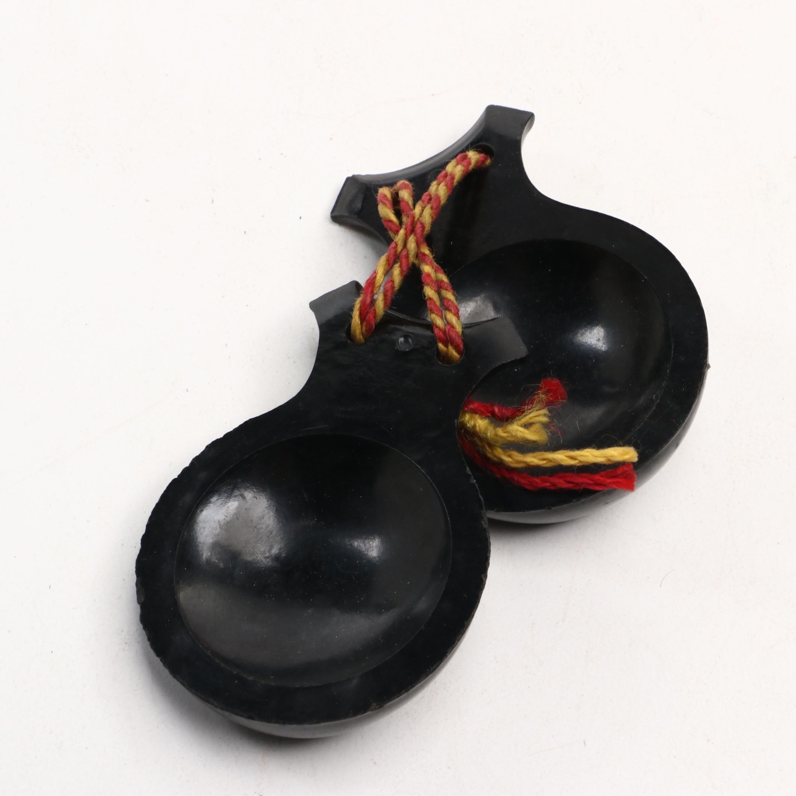 Southeast Asian Style Lacquerware Tray with Indian Folk Art Puppets and Decor