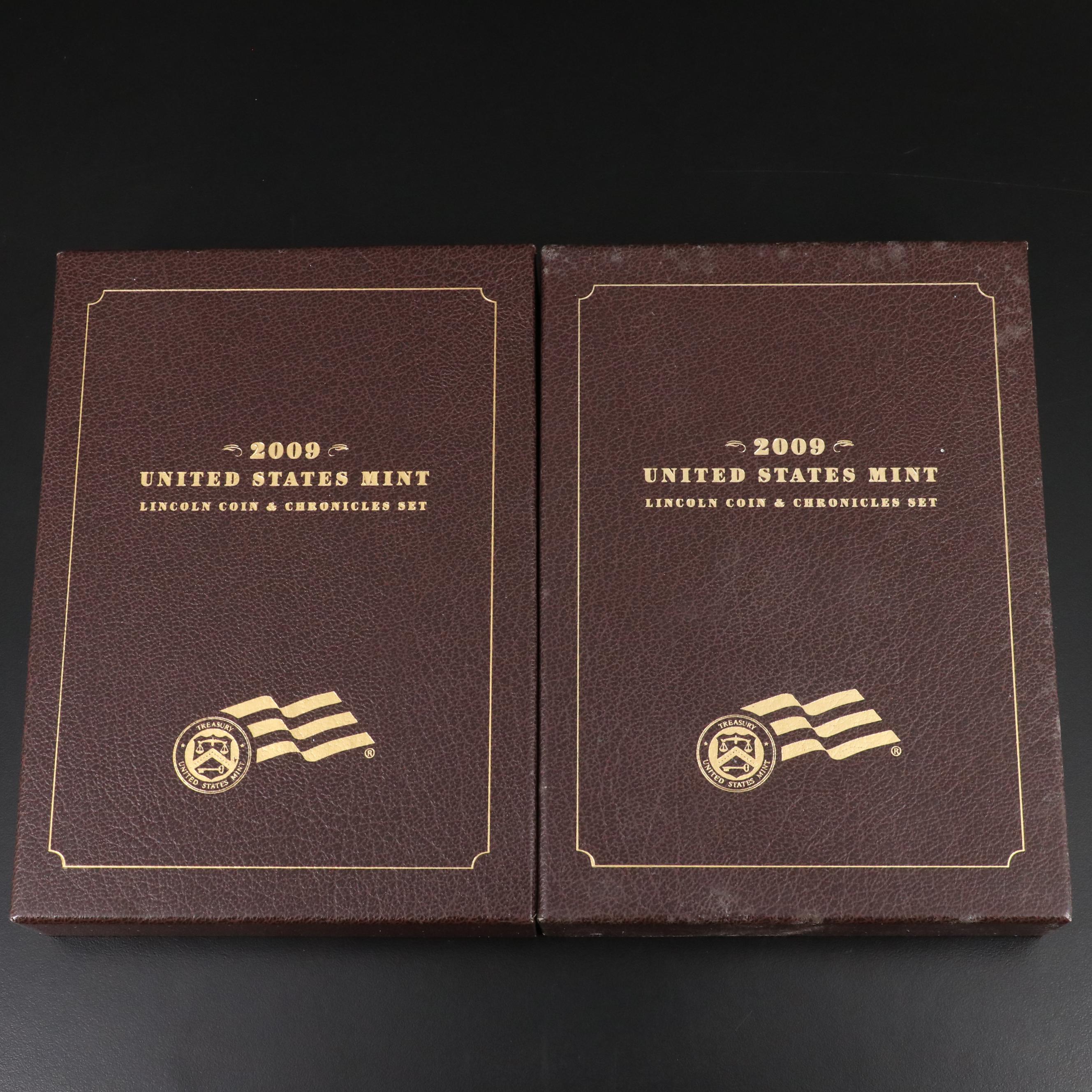 Two 2009 Lincoln Coin and Chronicles Sets