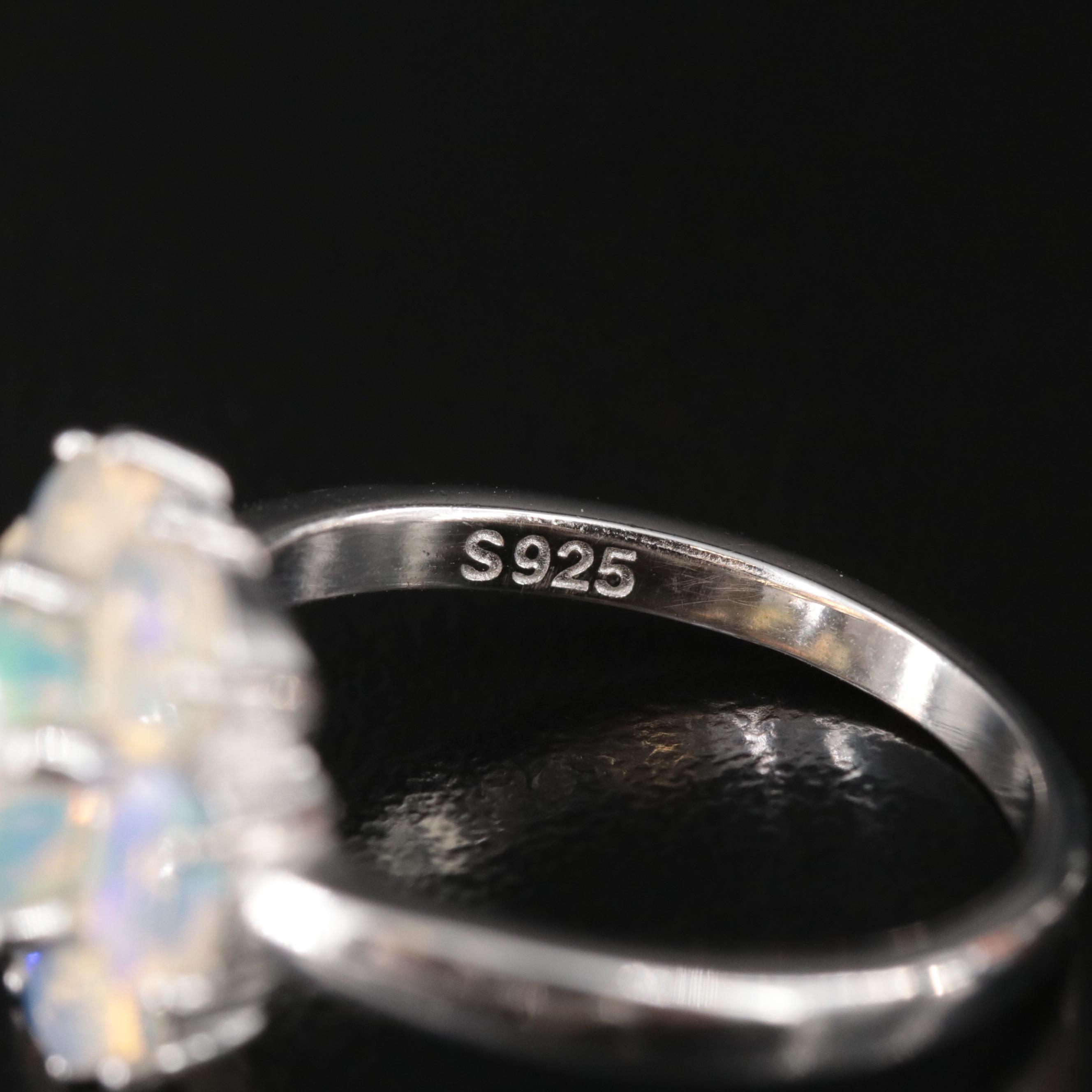 Sterling Opal, CZ and Fire Opal Jewelry Assortment