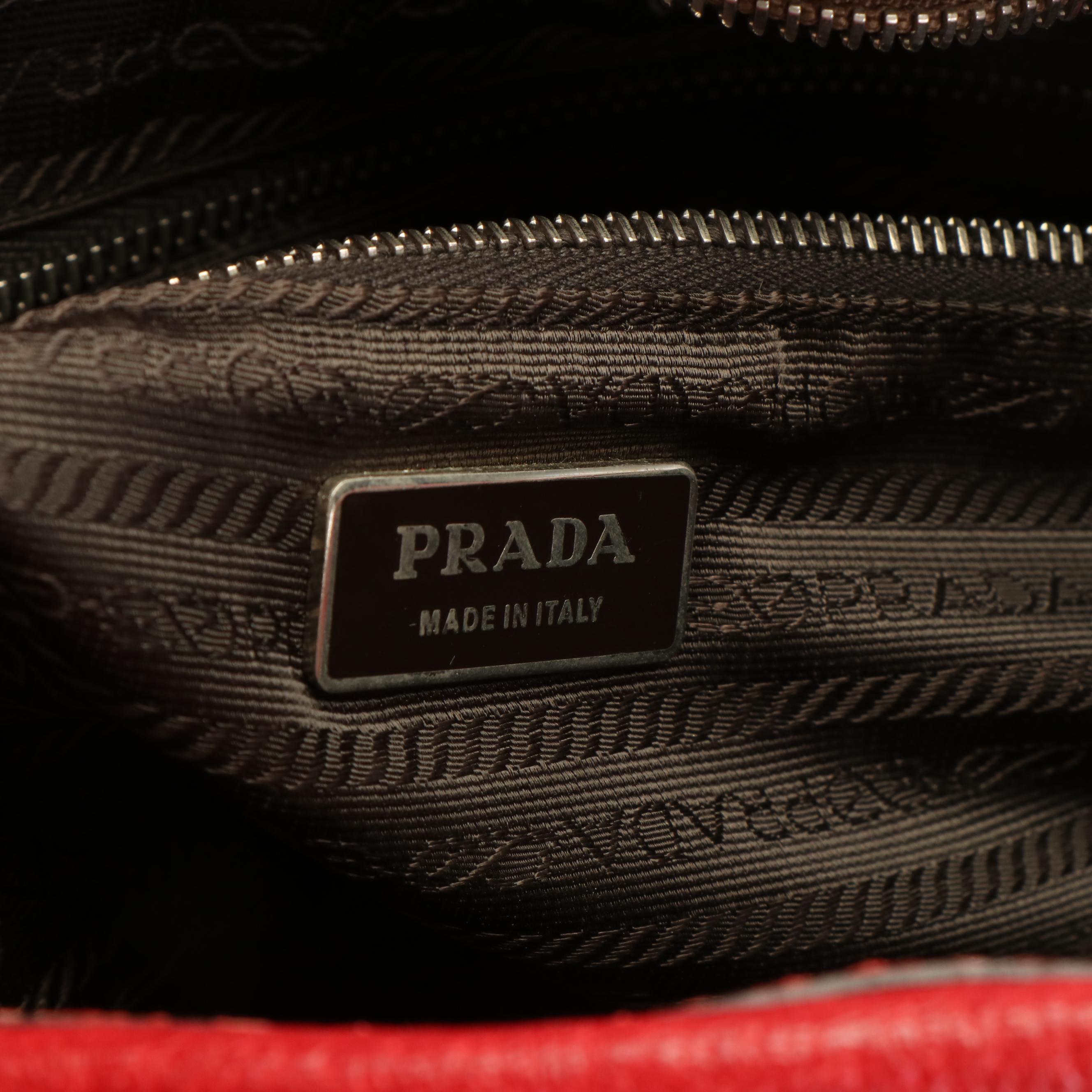 Prada Dome Bag in Red Leather