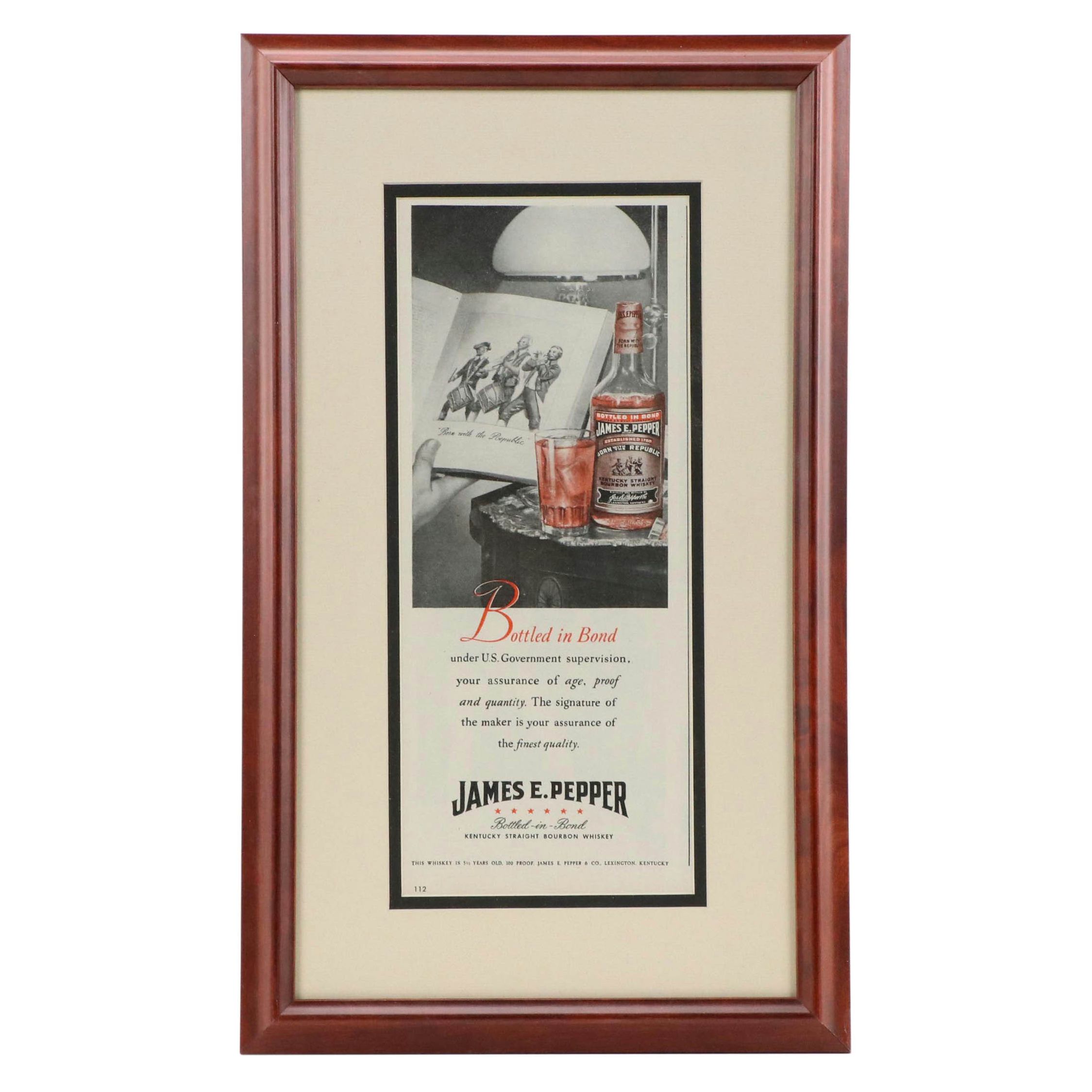 James E. Pepper Letterpress Halftone Advertisement Poster