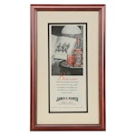 James E. Pepper Letterpress Halftone Advertisement Poster