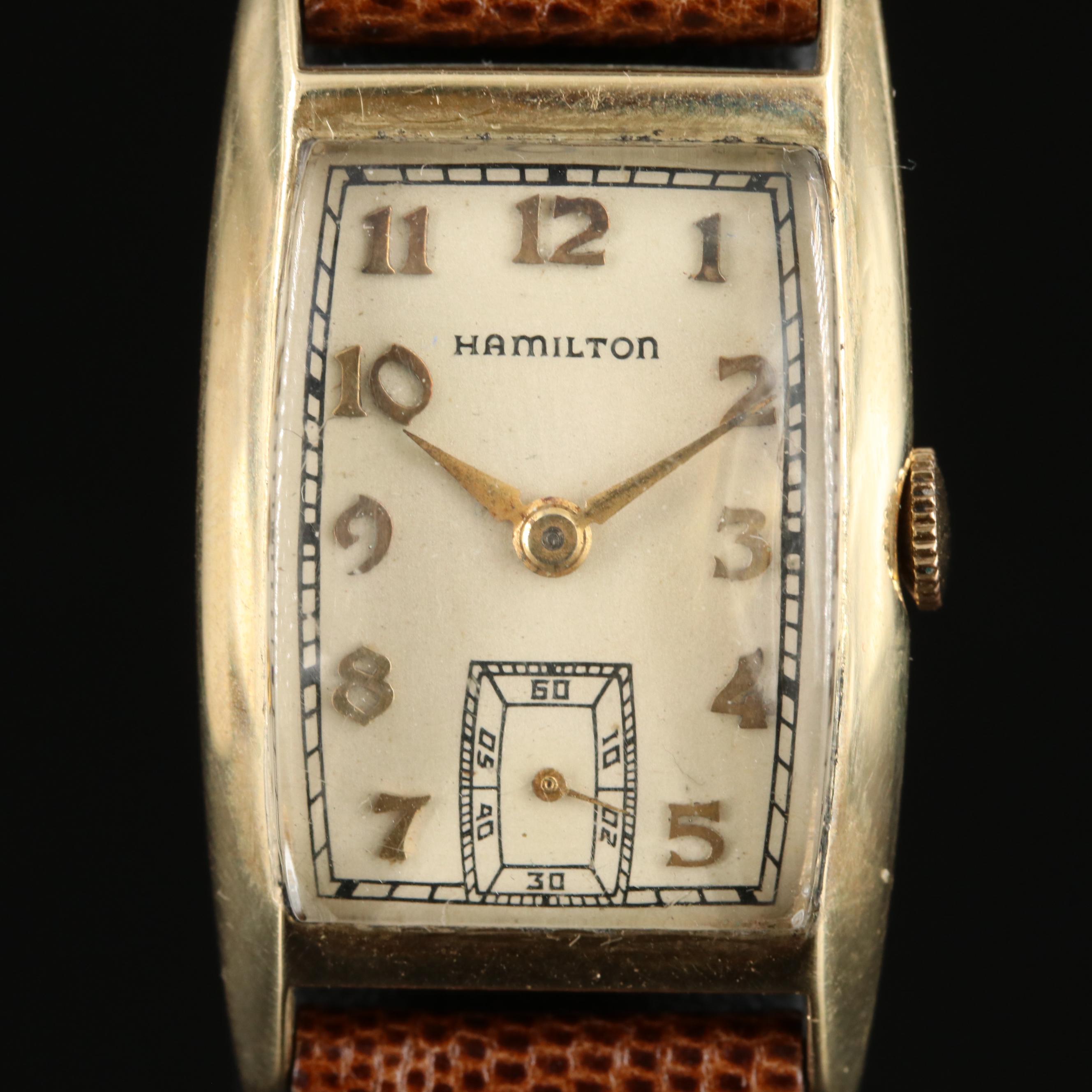 1939 14K Hamilton Tank Shape Watch