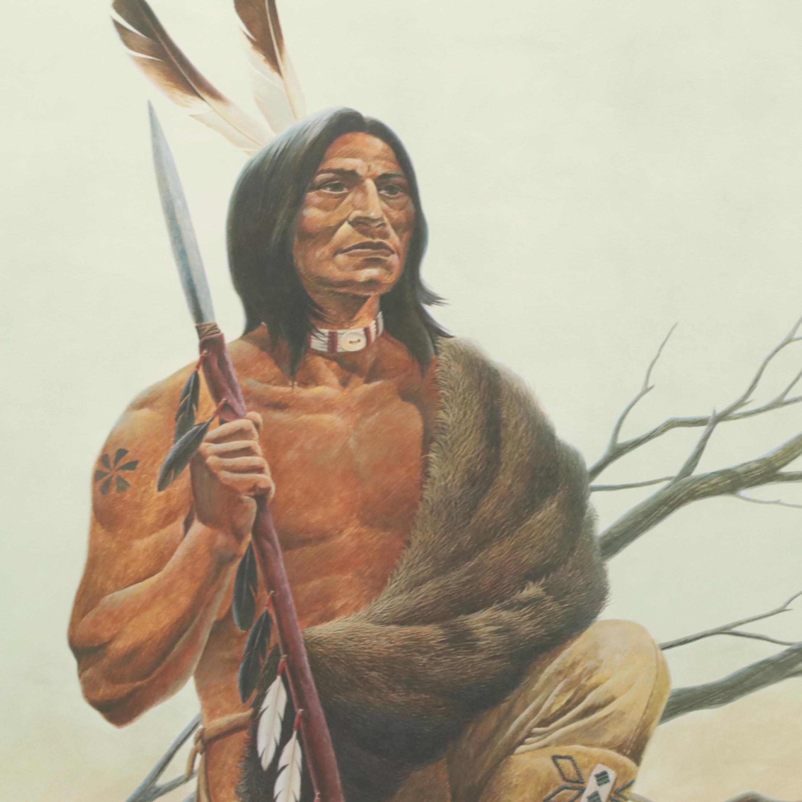 John Ruthven Offset Lithograph "Miami Indian"