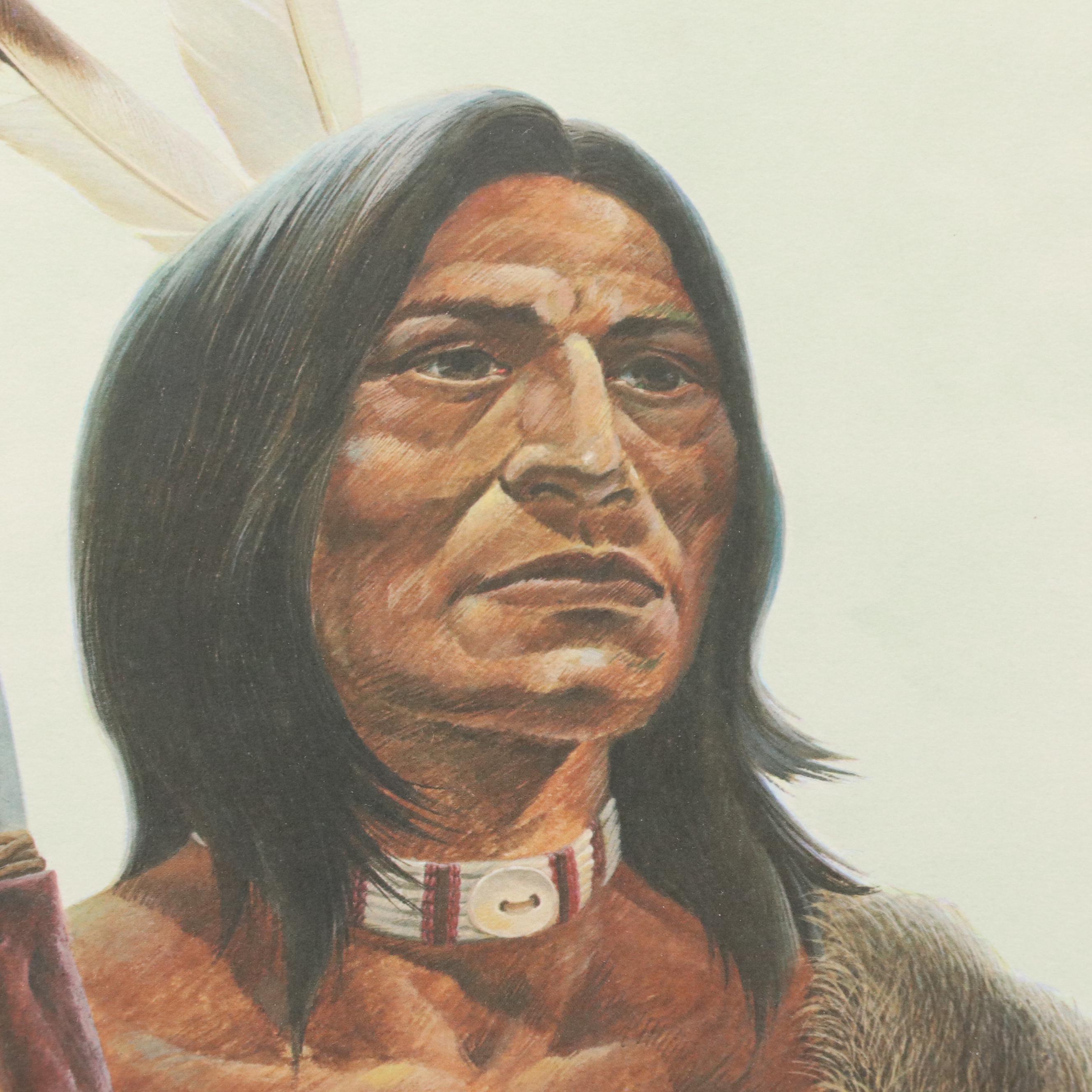 John Ruthven Offset Lithograph "Miami Indian"