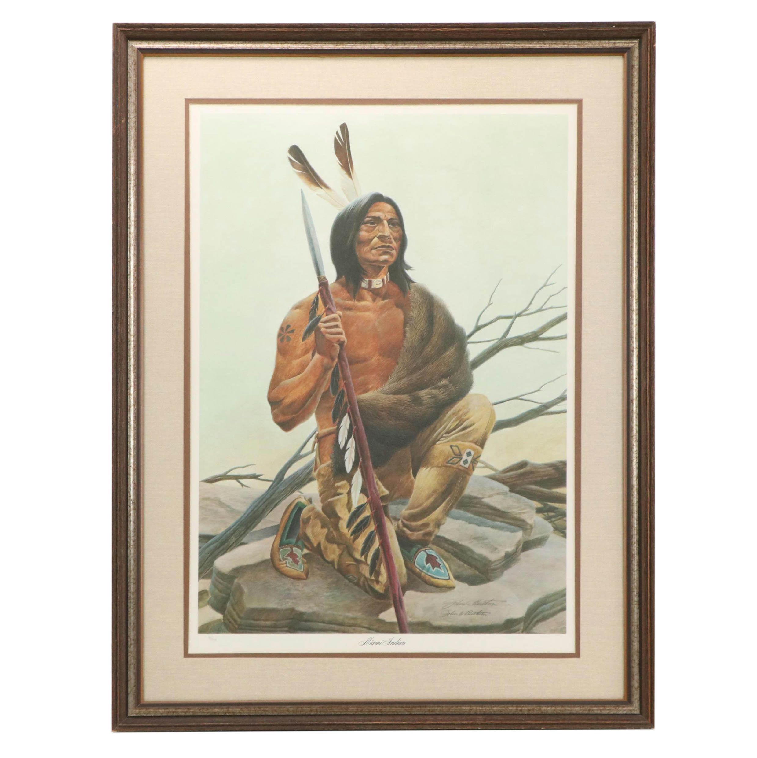 John Ruthven Offset Lithograph "Miami Indian"