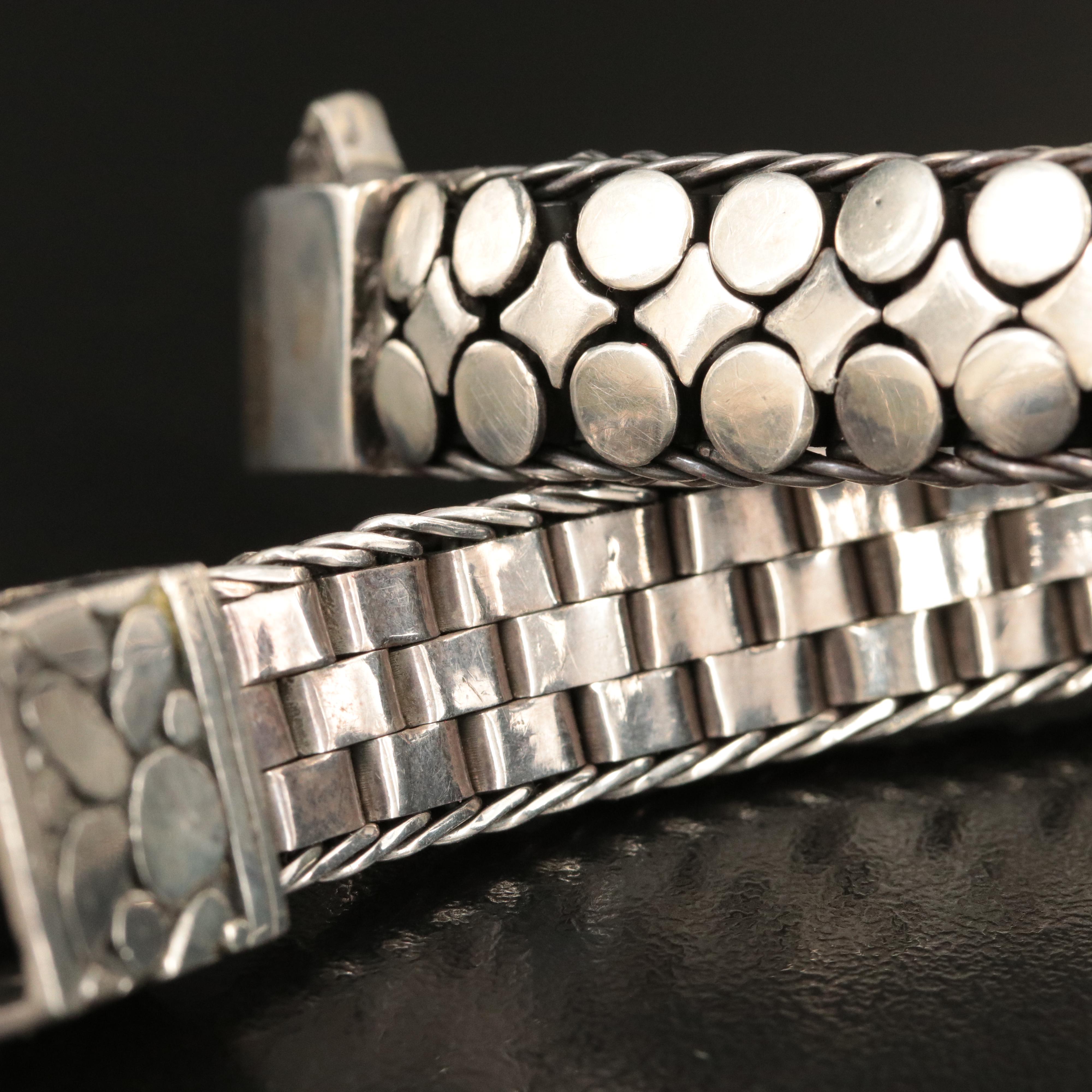 Sterling Dot Pattern Flexible Bracelet