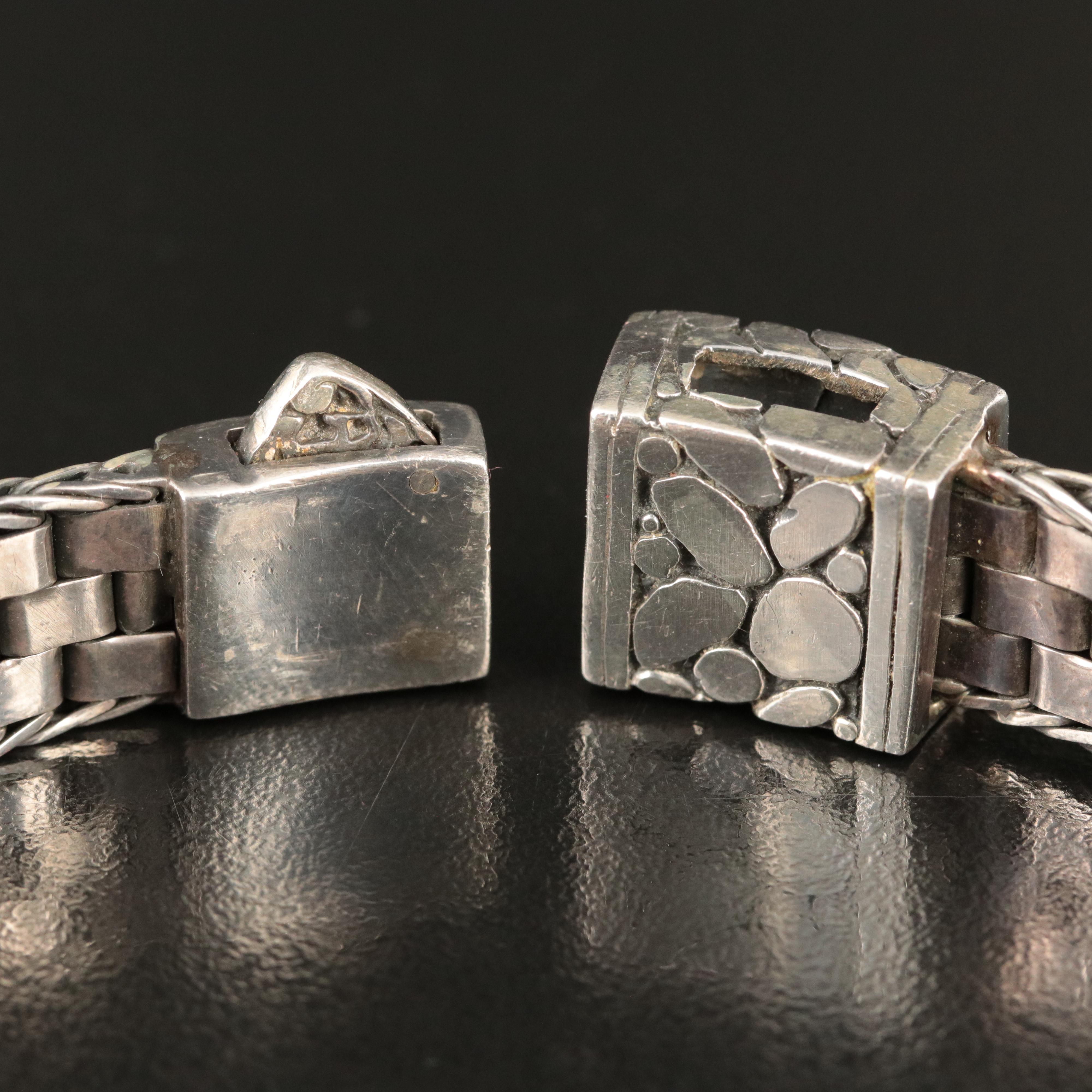 Sterling Dot Pattern Flexible Bracelet