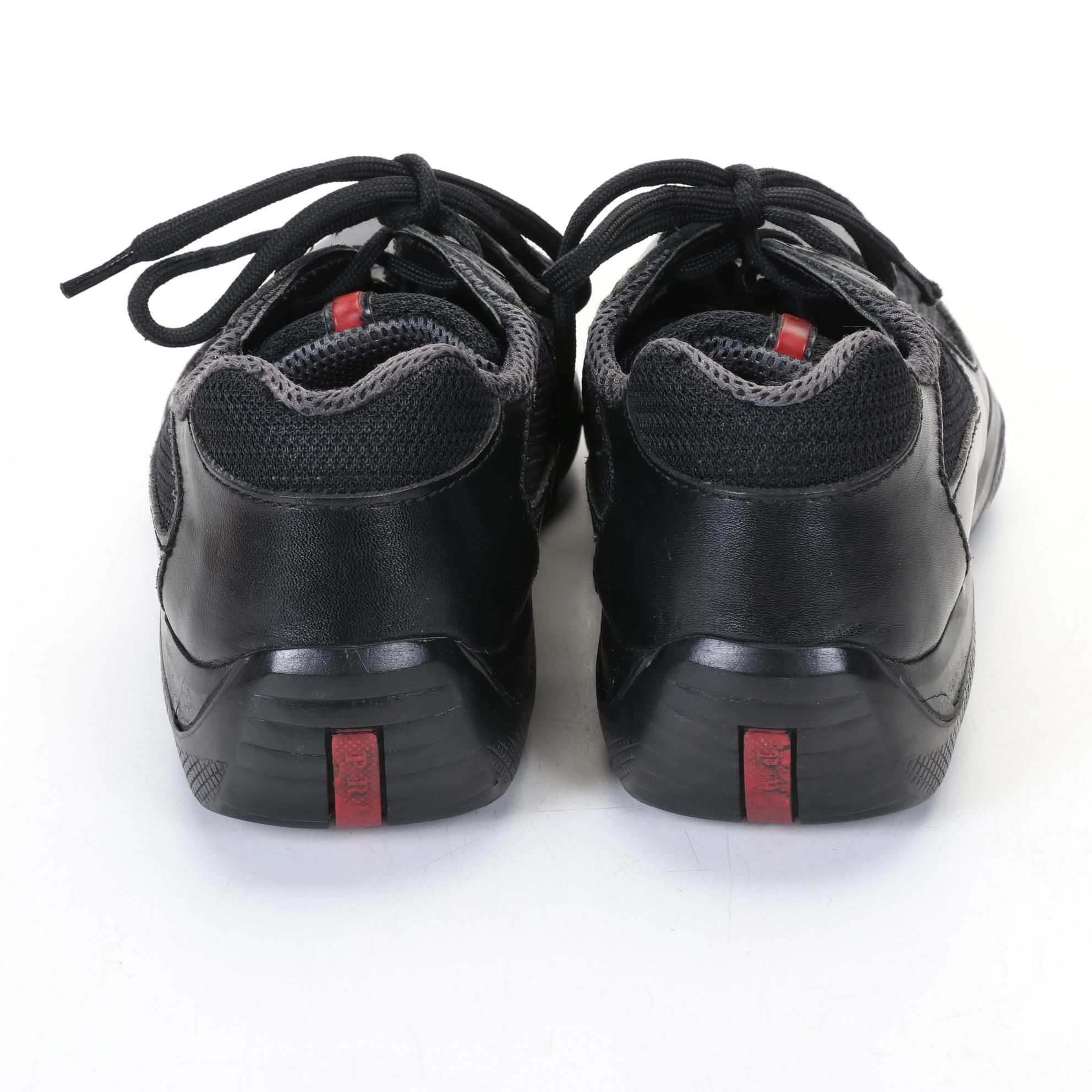 Prada "America's Cup" Men's Black Leather Sneakers, Early 21st Century