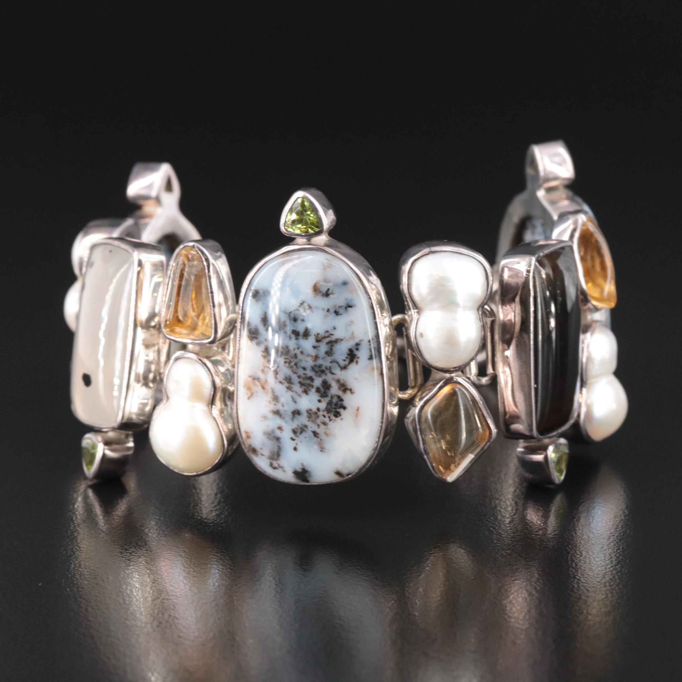 Starborn Creations Southwestern Sterling Bracelet with Dendritic Agate