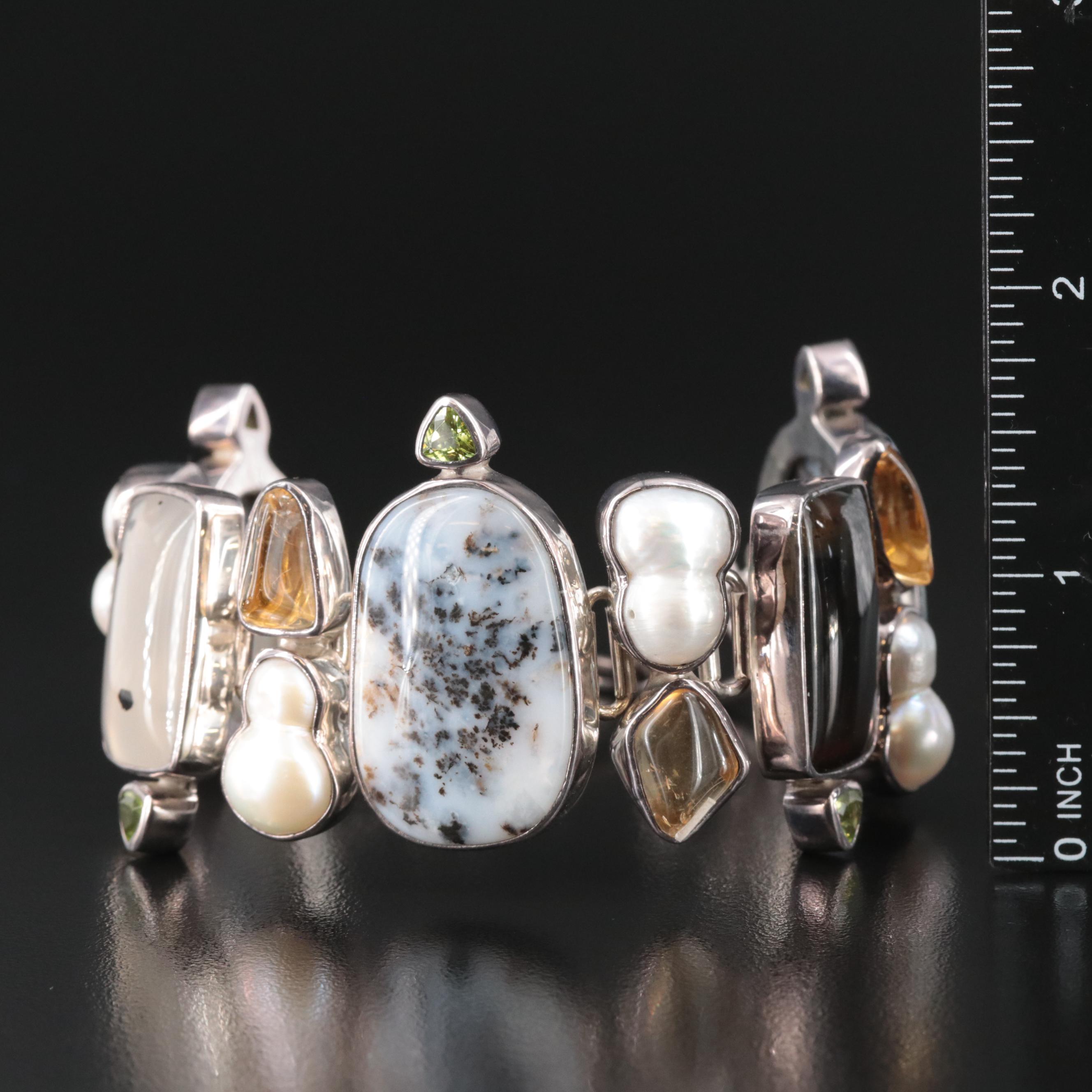 Starborn Creations Southwestern Sterling Bracelet with Dendritic Agate