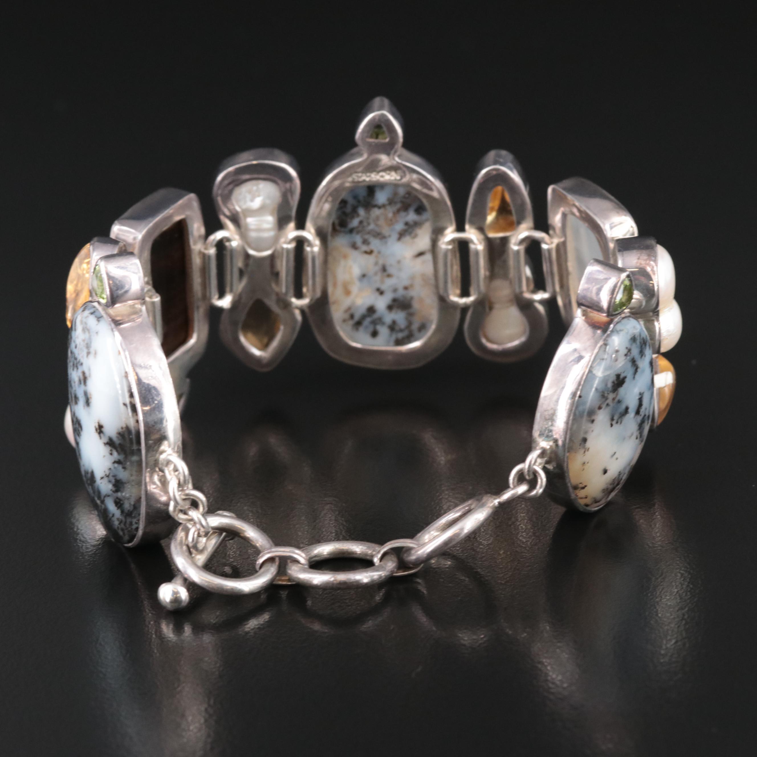 Starborn Creations Southwestern Sterling Bracelet with Dendritic Agate