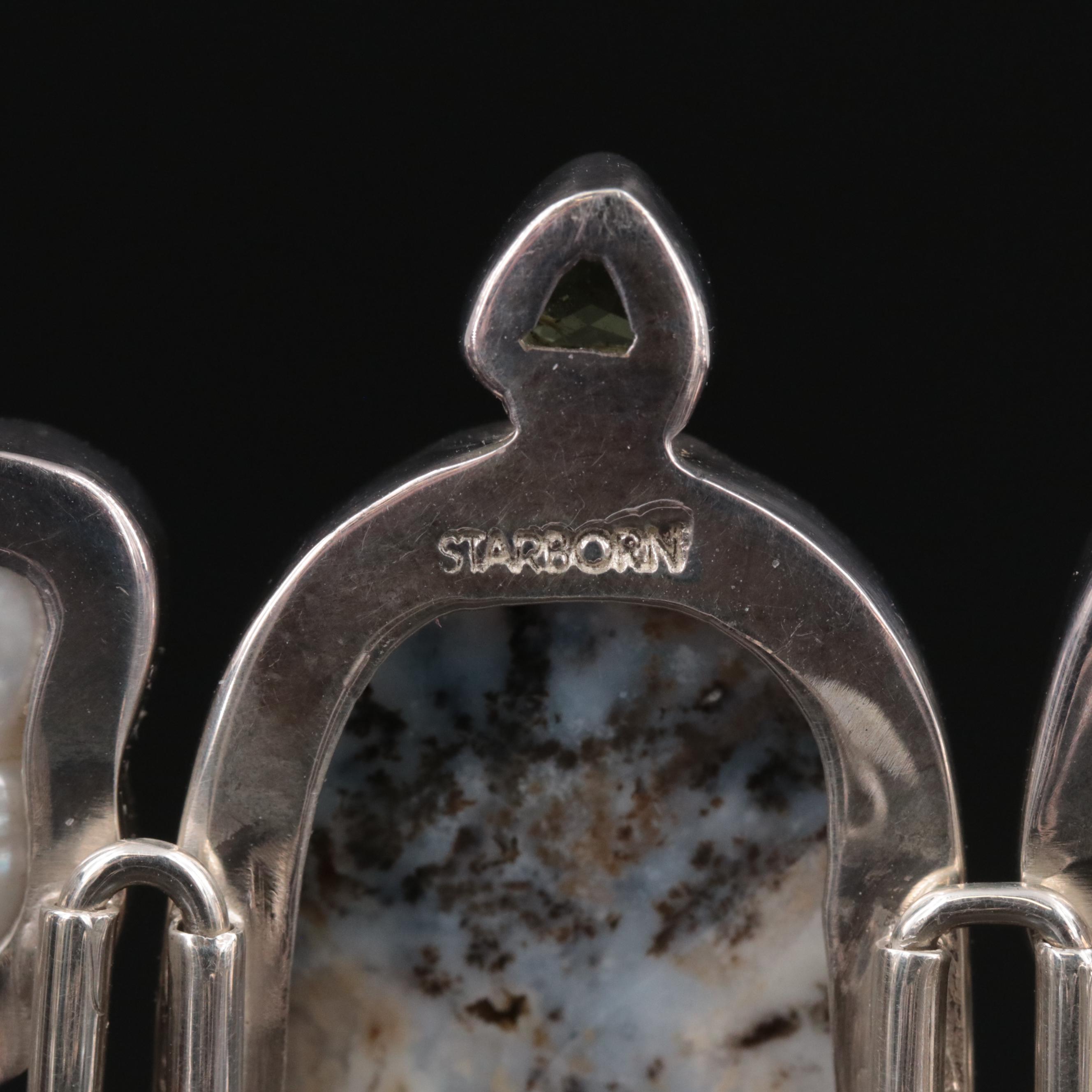 Starborn Creations Southwestern Sterling Bracelet with Dendritic Agate