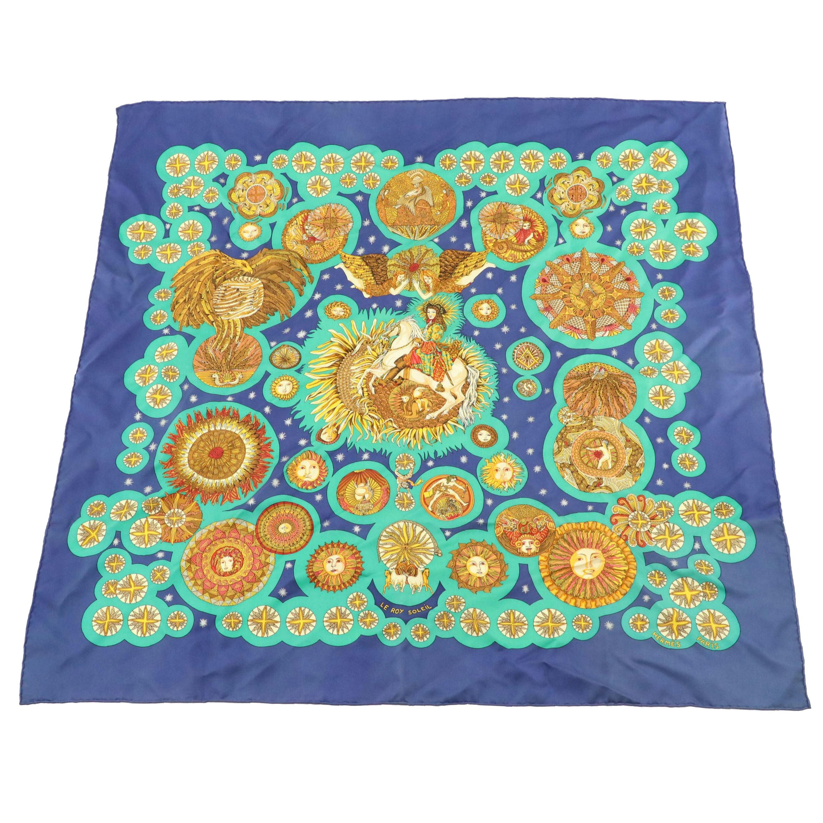 Hermès "Le Roy Soleil" Silk Twill Scarf 90