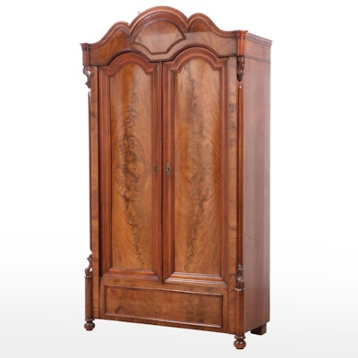 Victorian Flame Mahogany Wardrobe, Late 19th Century