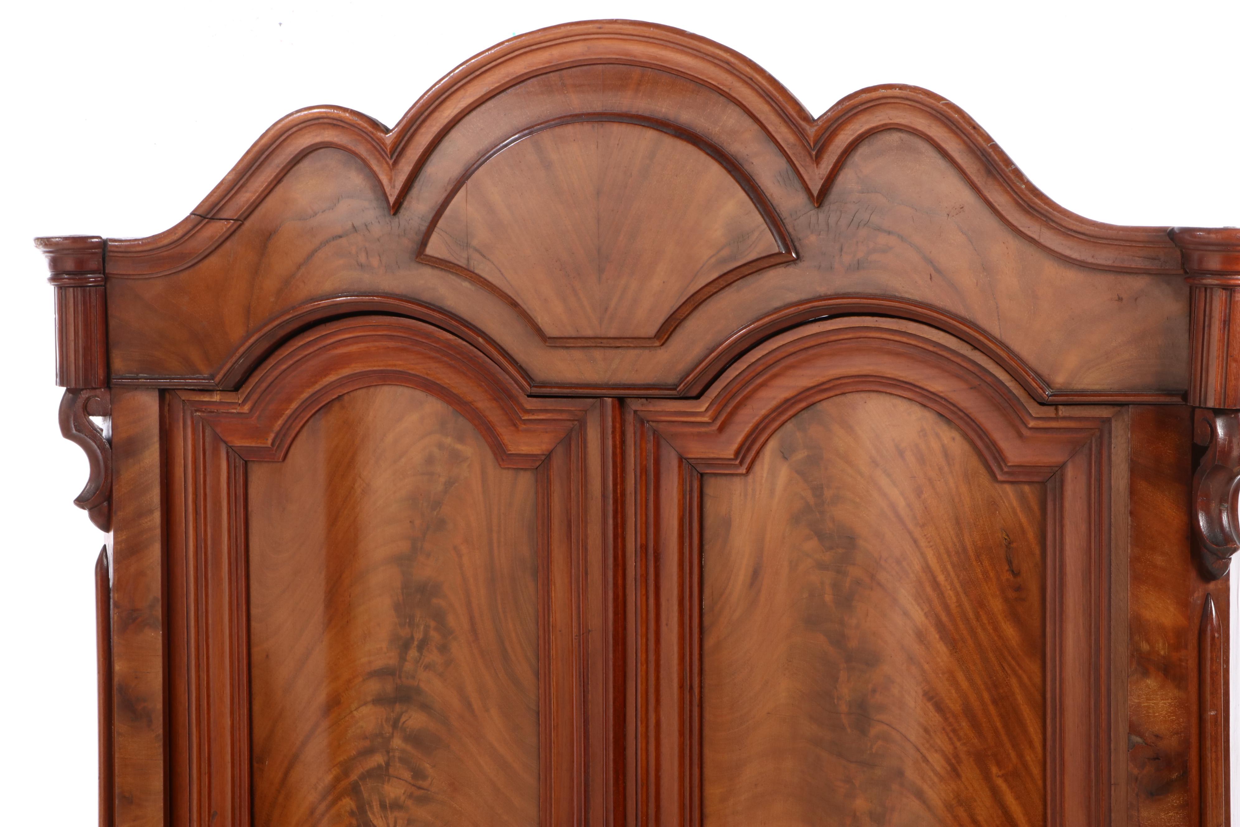 Victorian Flame Mahogany Wardrobe, Late 19th Century