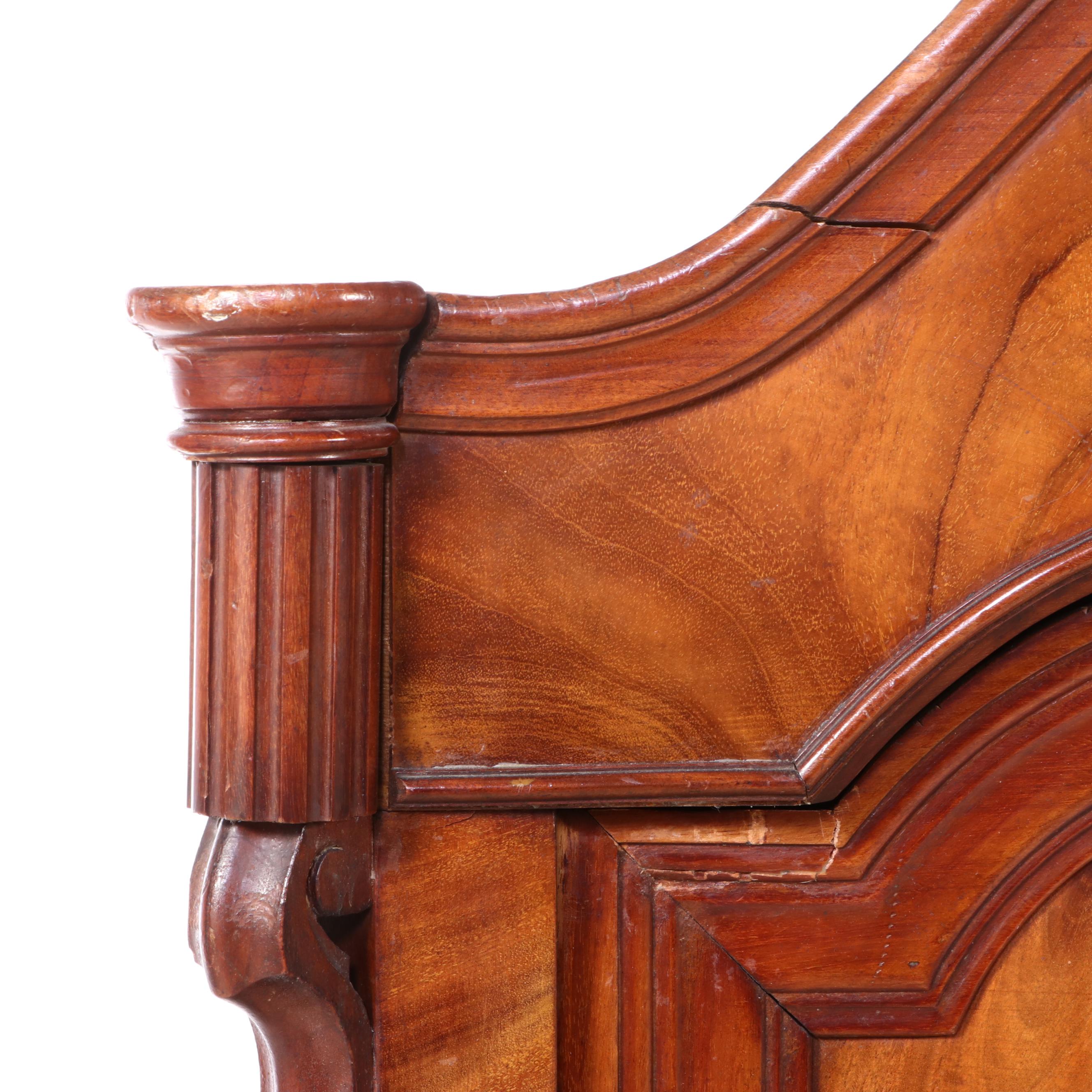 Victorian Flame Mahogany Wardrobe, Late 19th Century