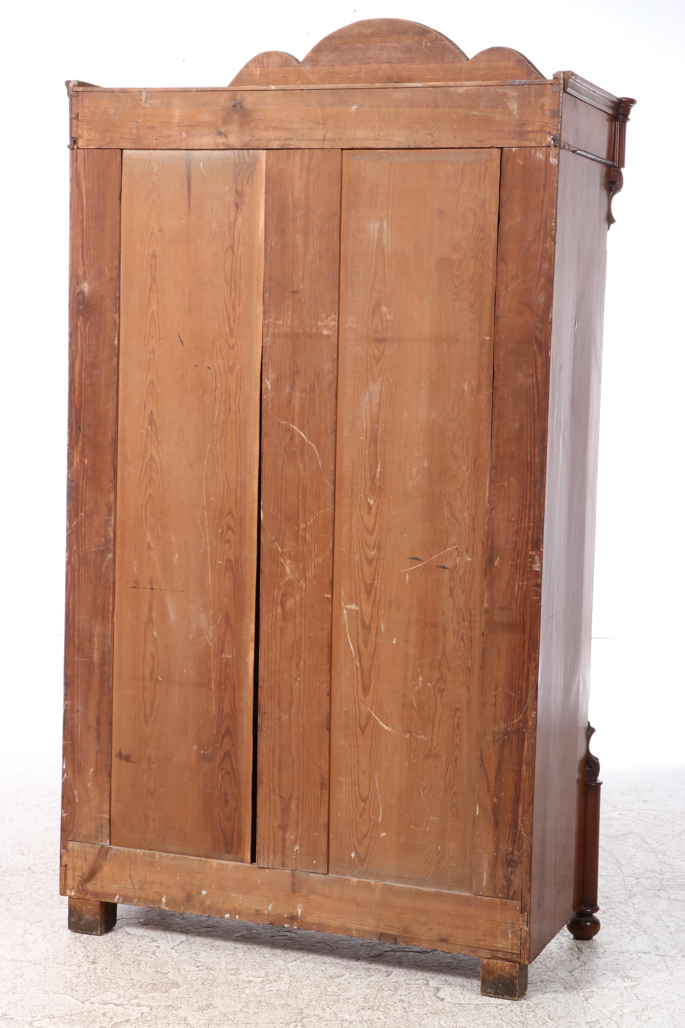 Victorian Flame Mahogany Wardrobe, Late 19th Century