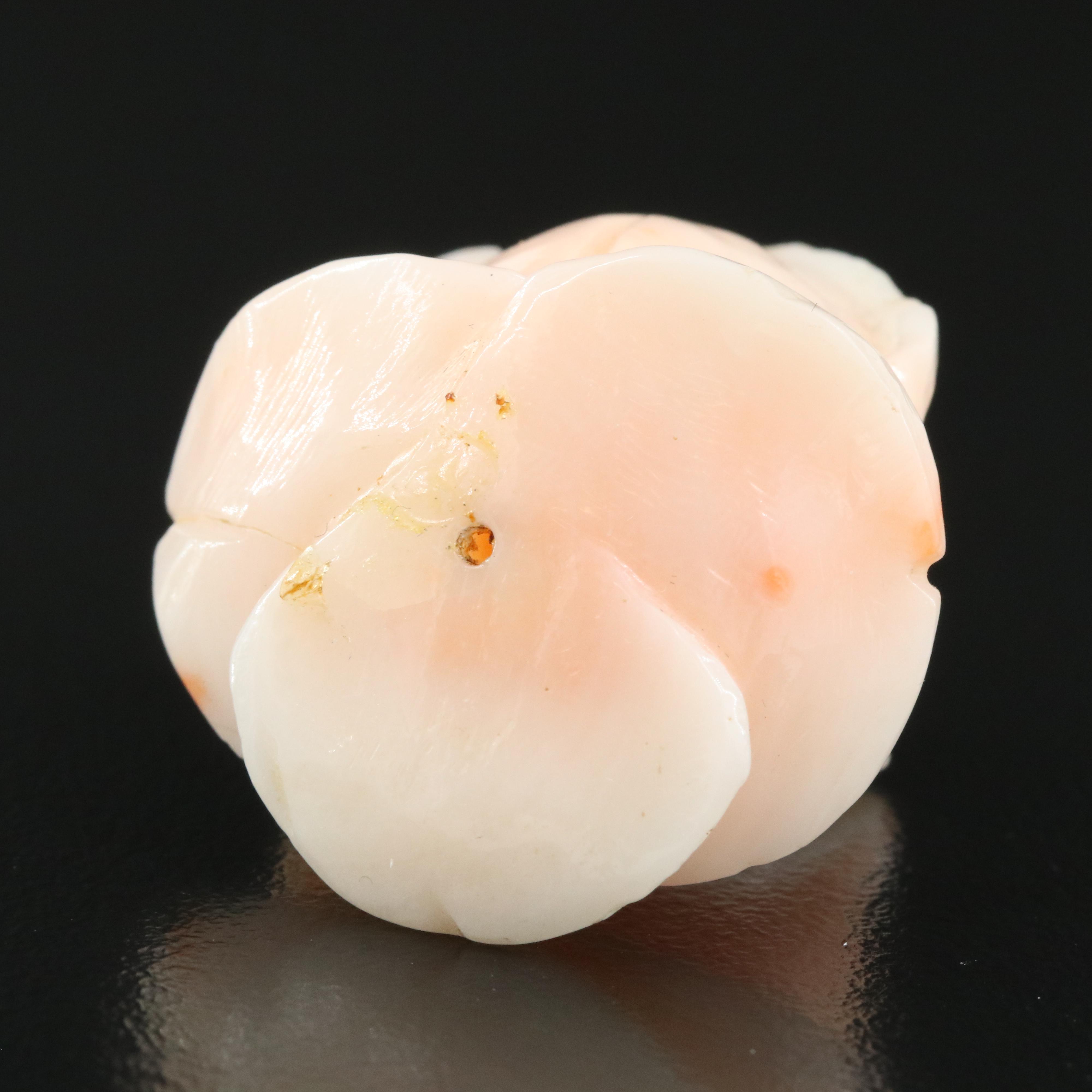 Loose Carved Coral Rose