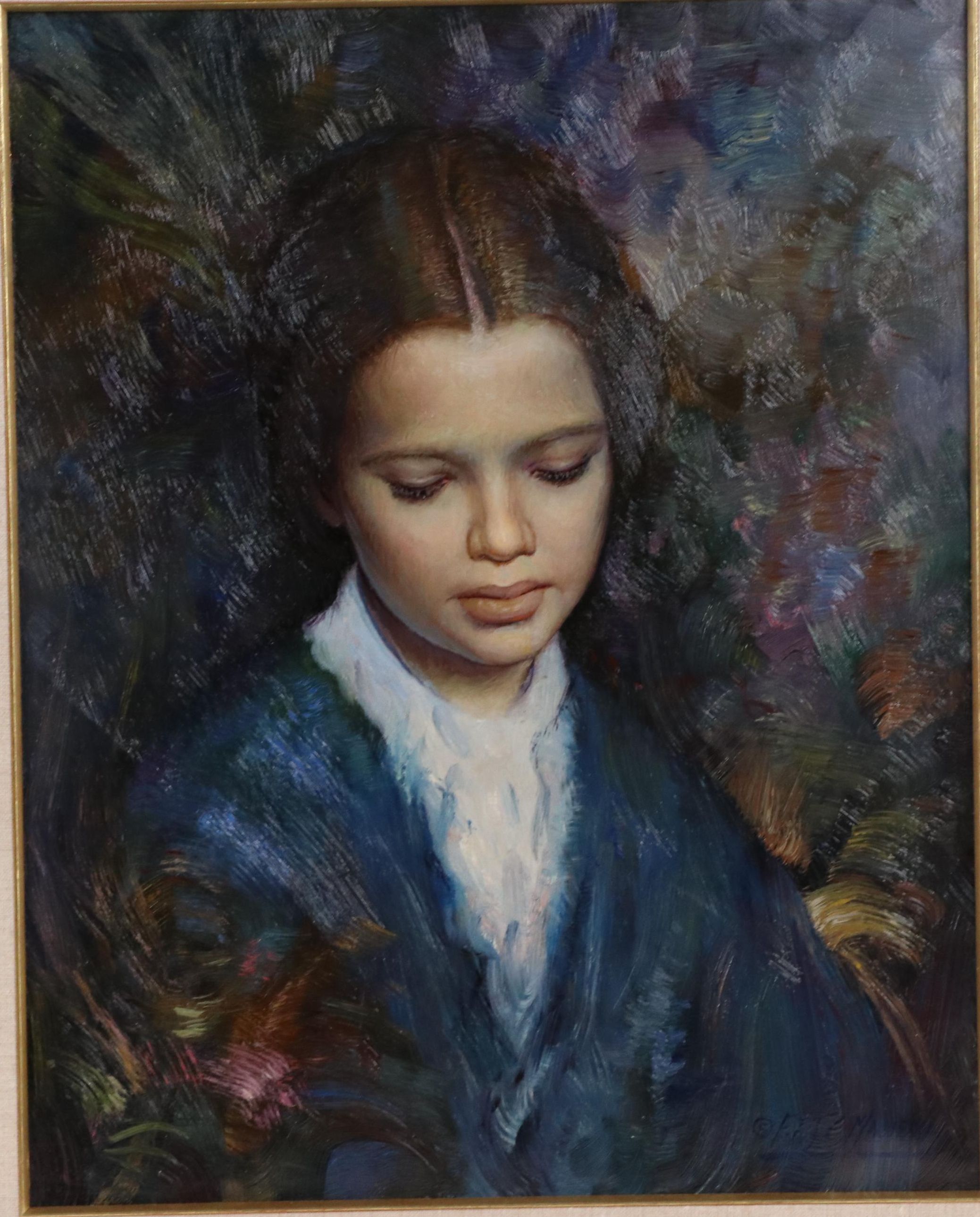 Francisco Masseria Oil Portrait of Child in Repose
