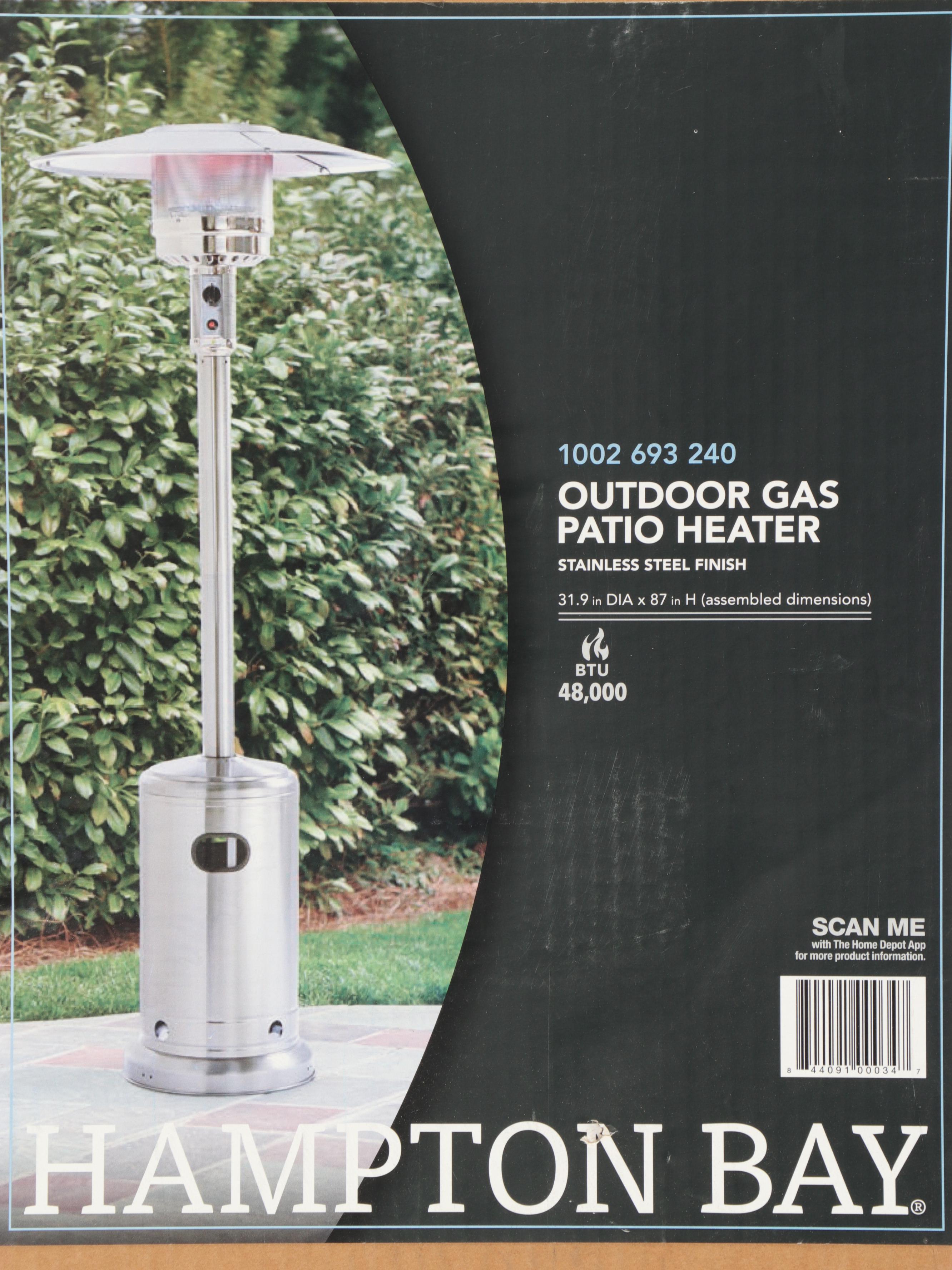 Hampton Bay Outdoor Patio Stainless Steel Gas Heater EBTH