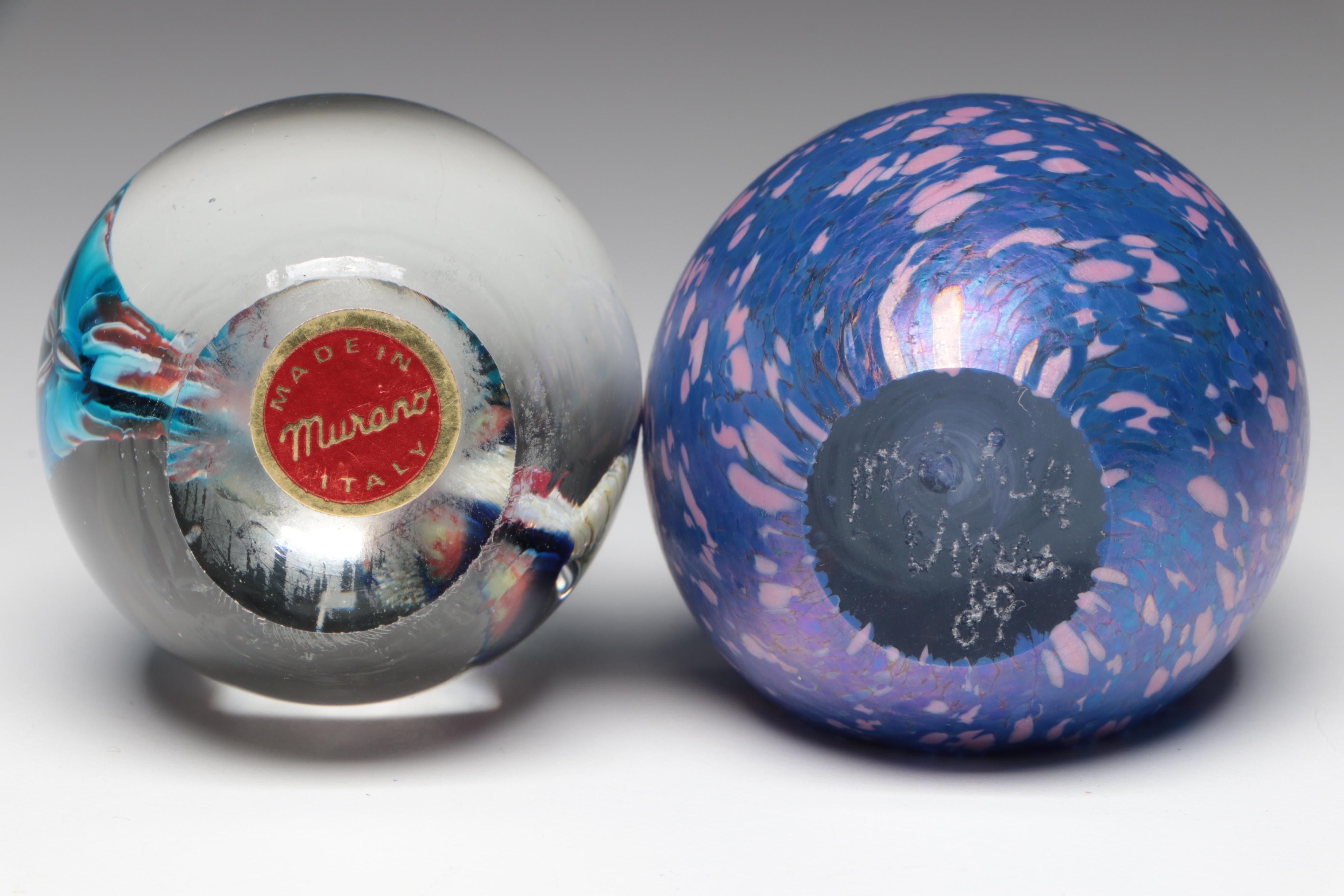 Murano and Other Handmade Art Glass Paperweights