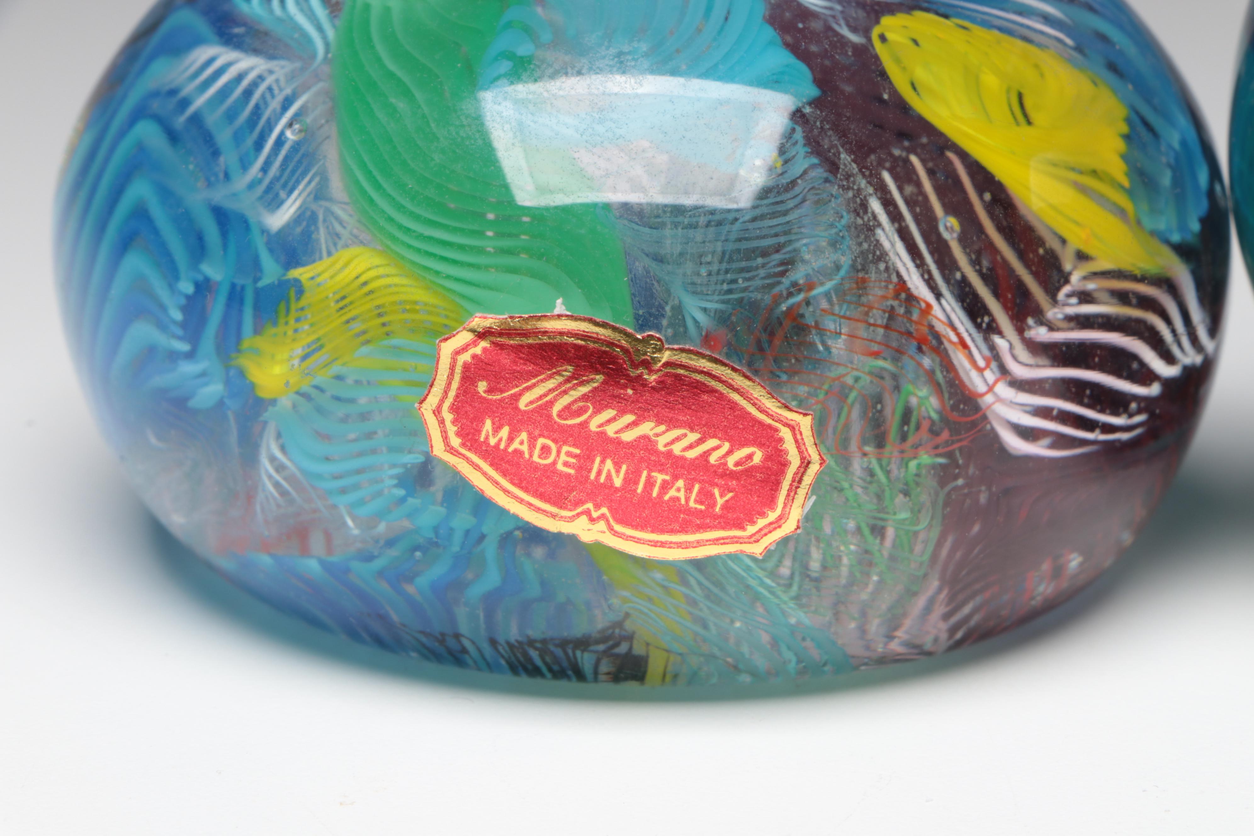 Murano and Other Handmade Art Glass Paperweights