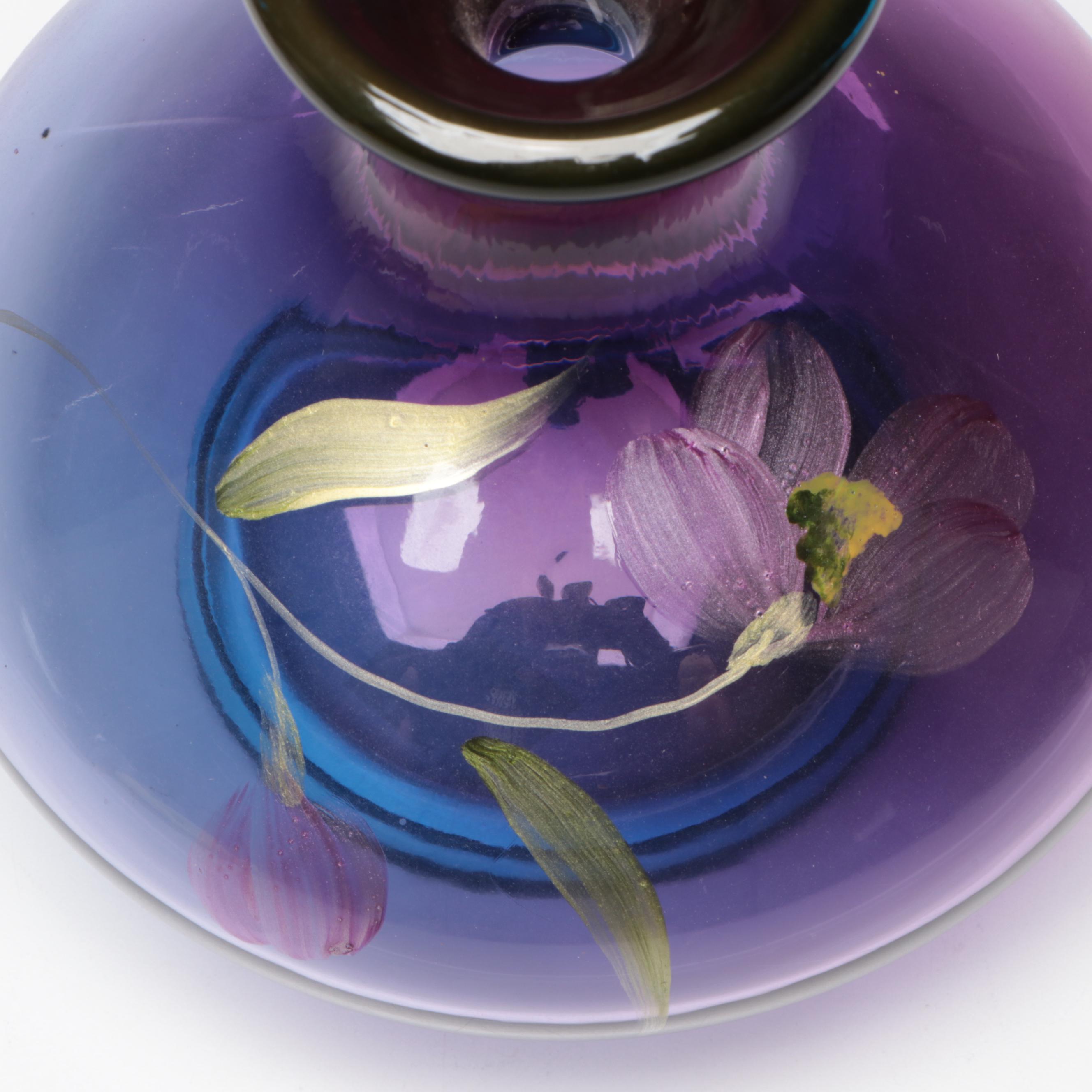 Art Glass Vases Including Hand-Painted Fenton Glass