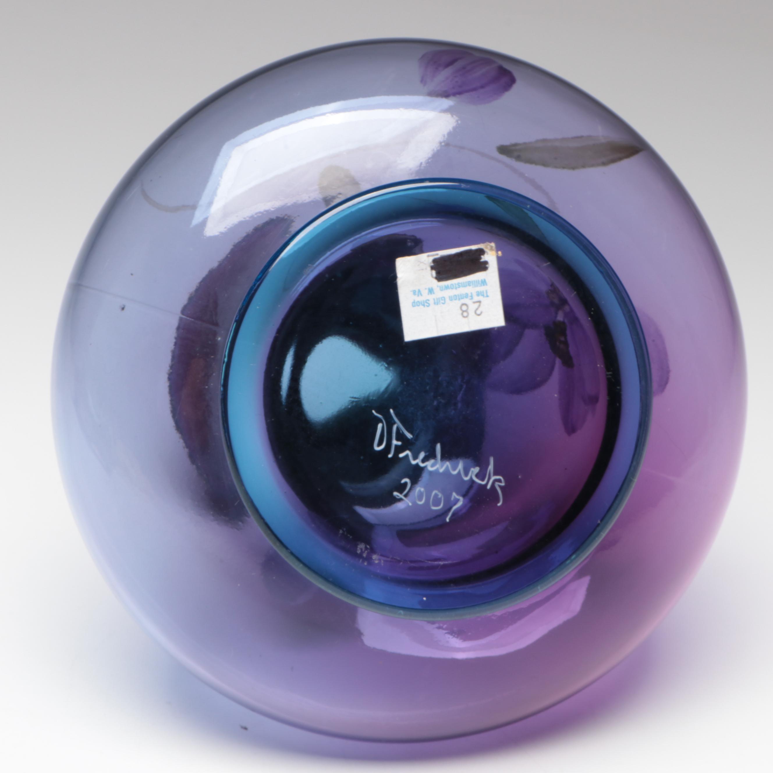 Art Glass Vases Including Hand-Painted Fenton Glass