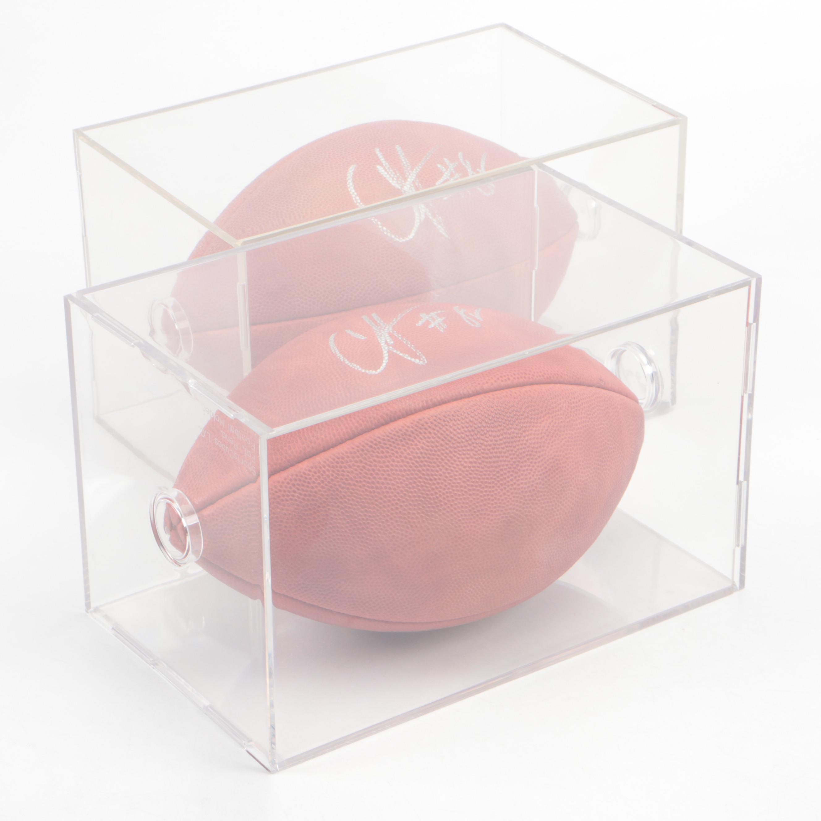 Chad Johnson Signed Wilson "The Duke" Official NFL Footballs with Displays