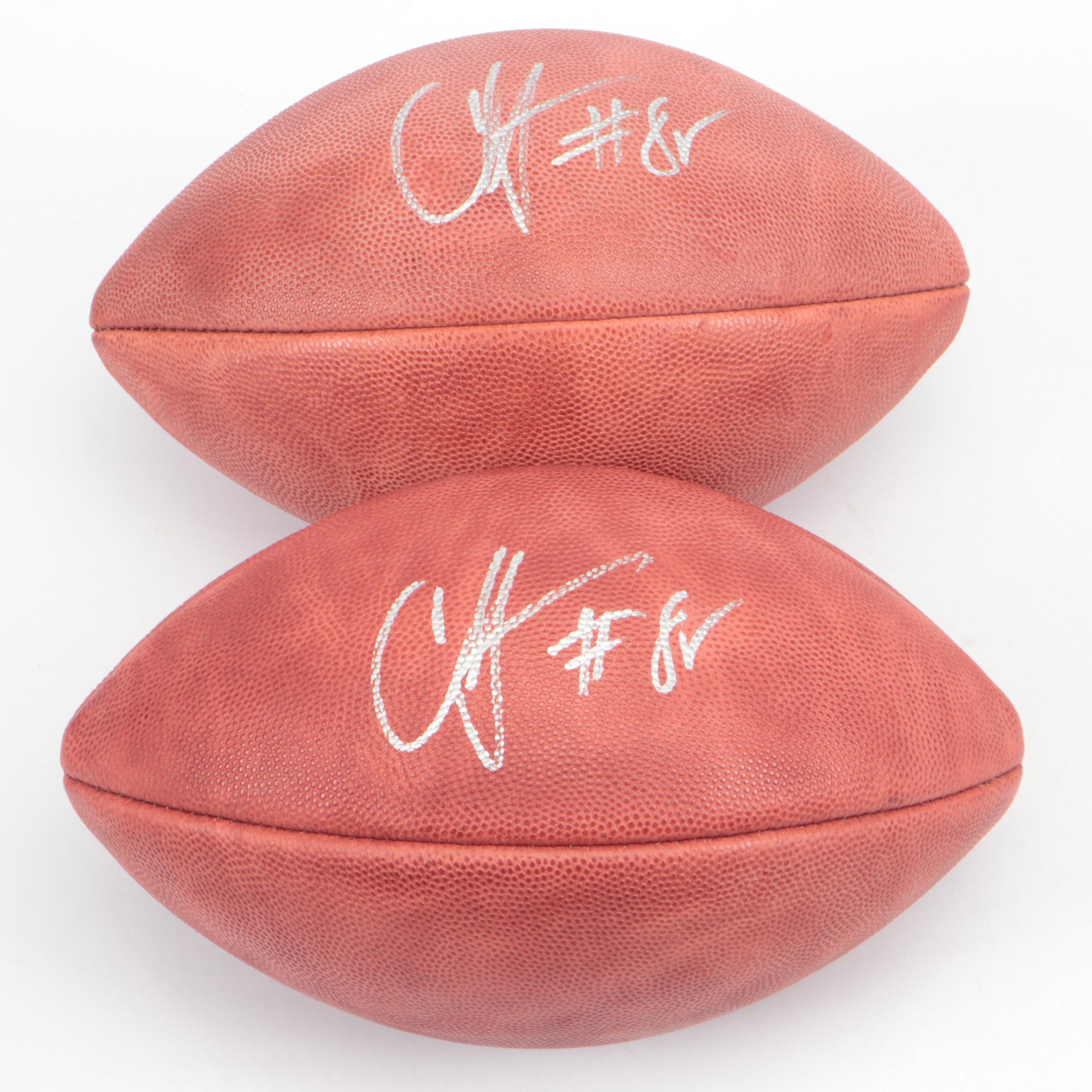 Chad Johnson Signed Wilson "The Duke" Official NFL Footballs with Displays