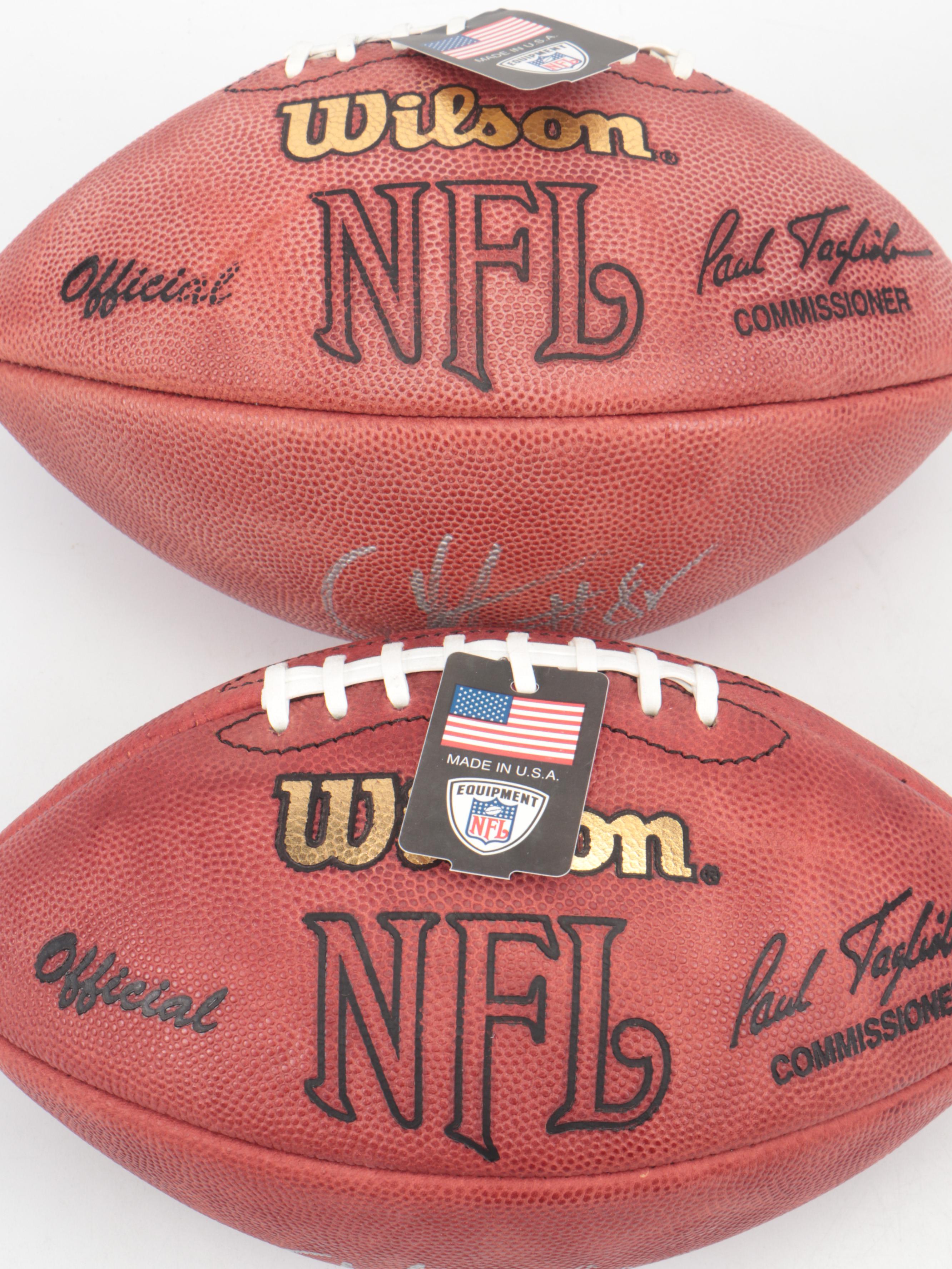 Chad Johnson Signed Wilson "The Duke" Official NFL Footballs with Displays