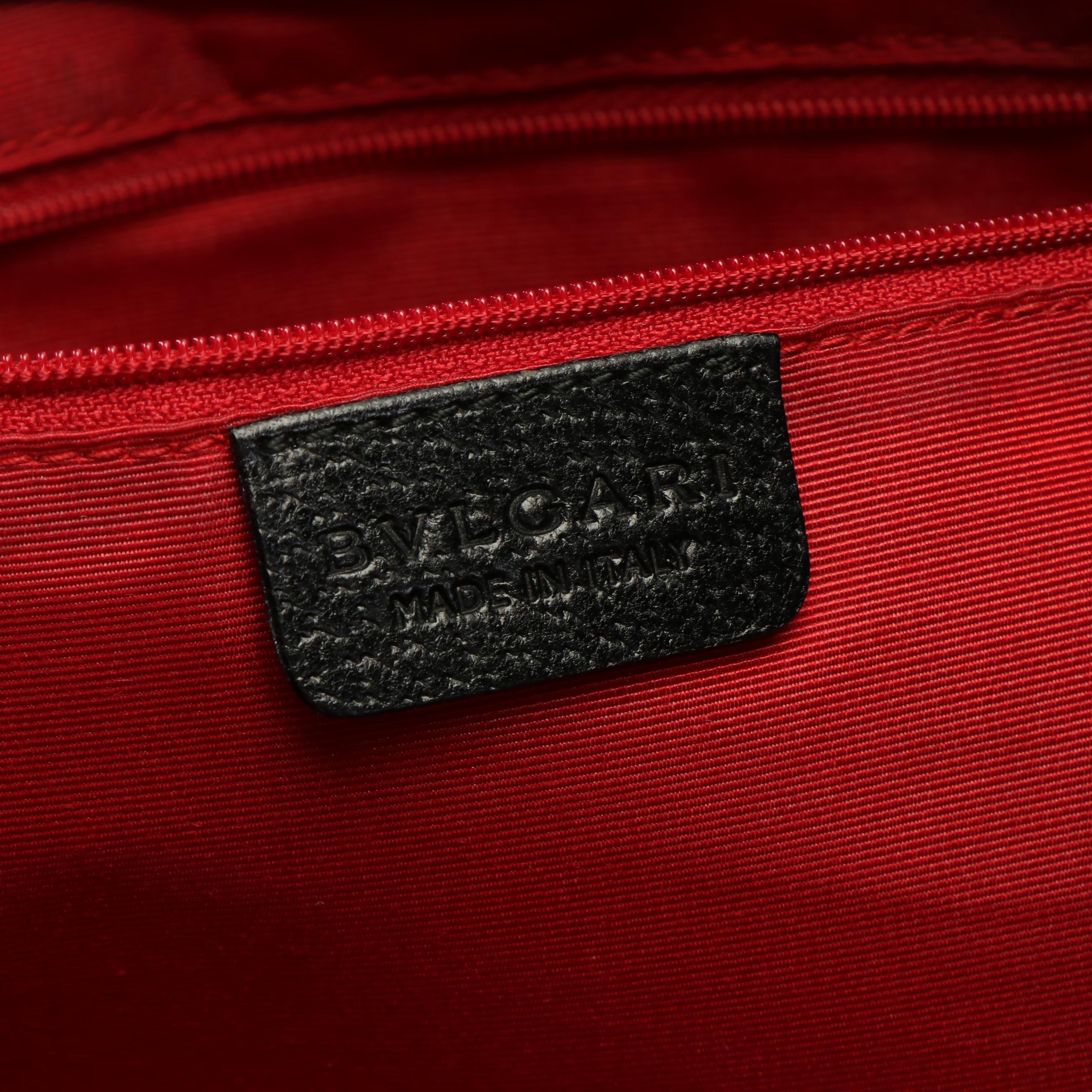 BVLGARI Logomania Tote Bag in Black Jacquard Canvas