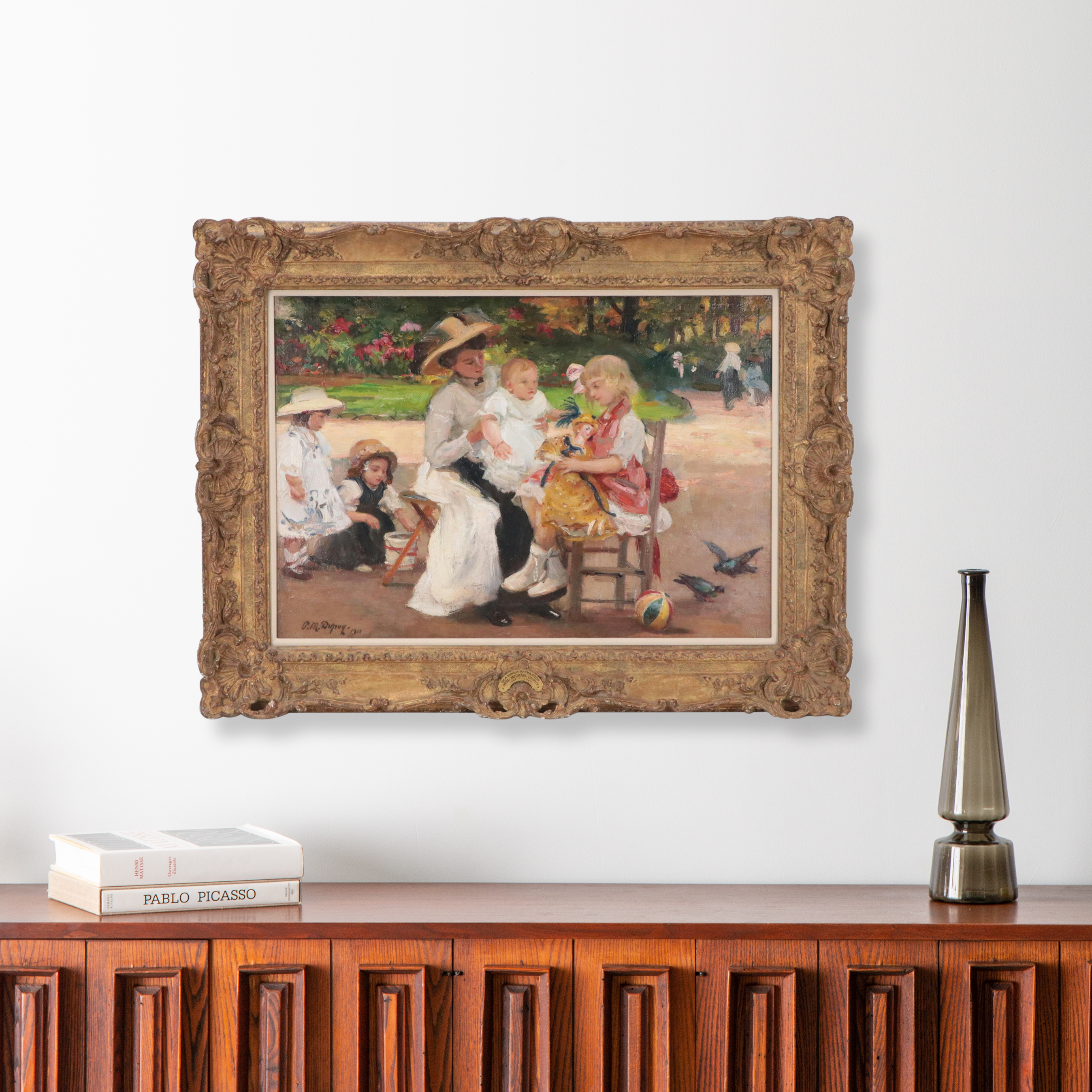 Paul Michel Dupuy Oil Painting "On a Sunday Afternoon," 1911