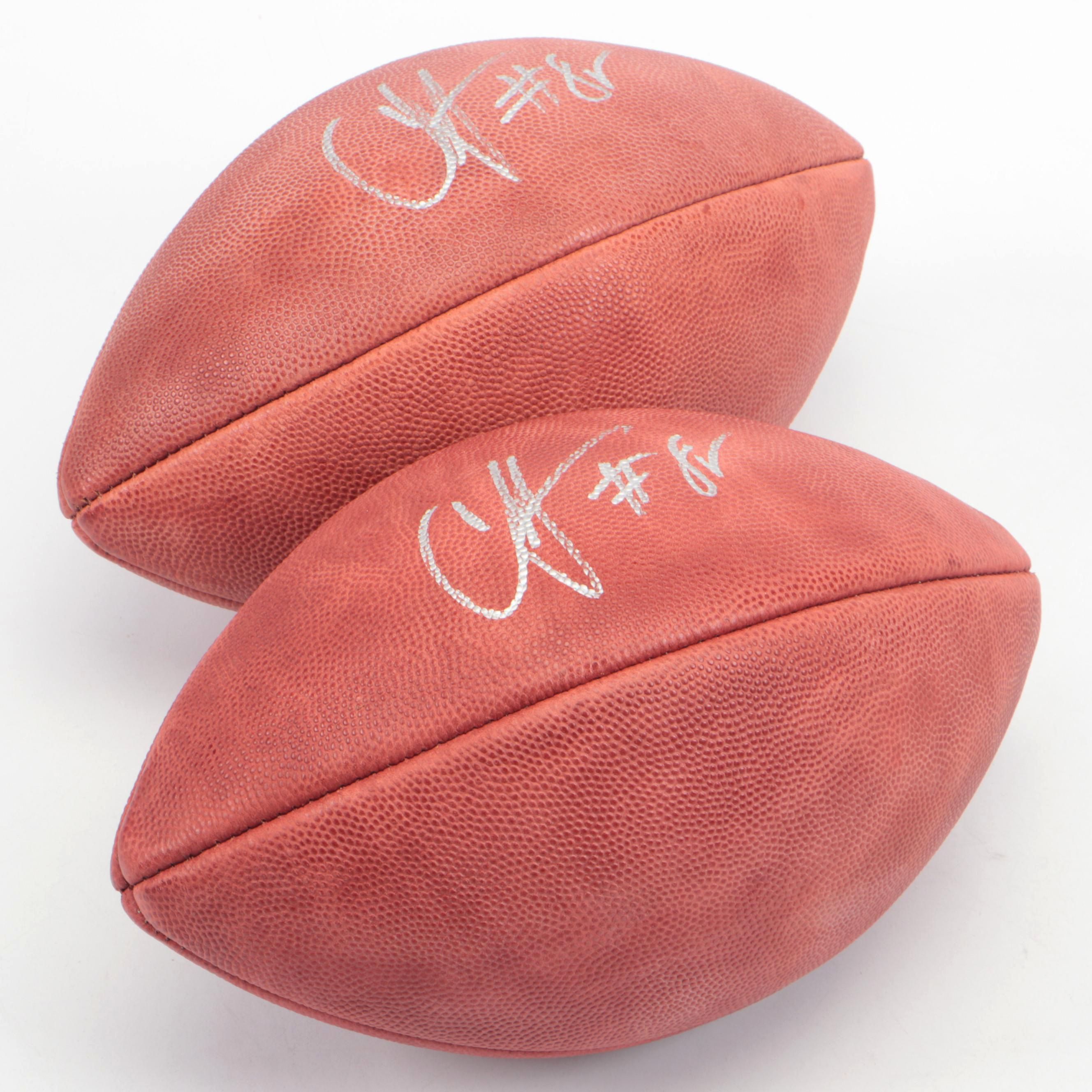 Chad Johnson Signed Wilson "The Duke" Official NFL Footballs with Displays