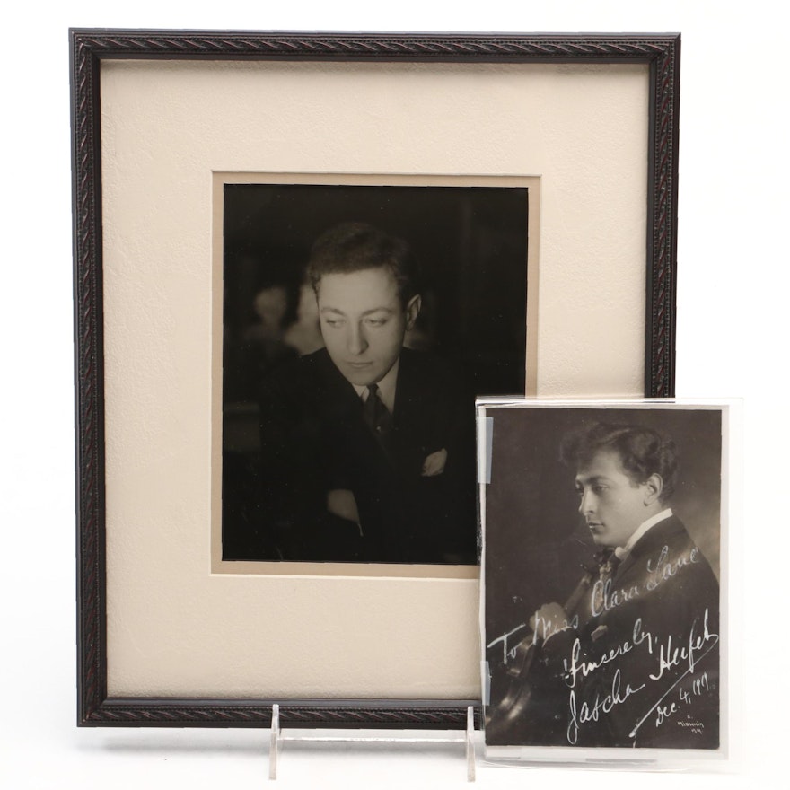 Jascha Heifetz Signed Print with More, Mid 20th Century