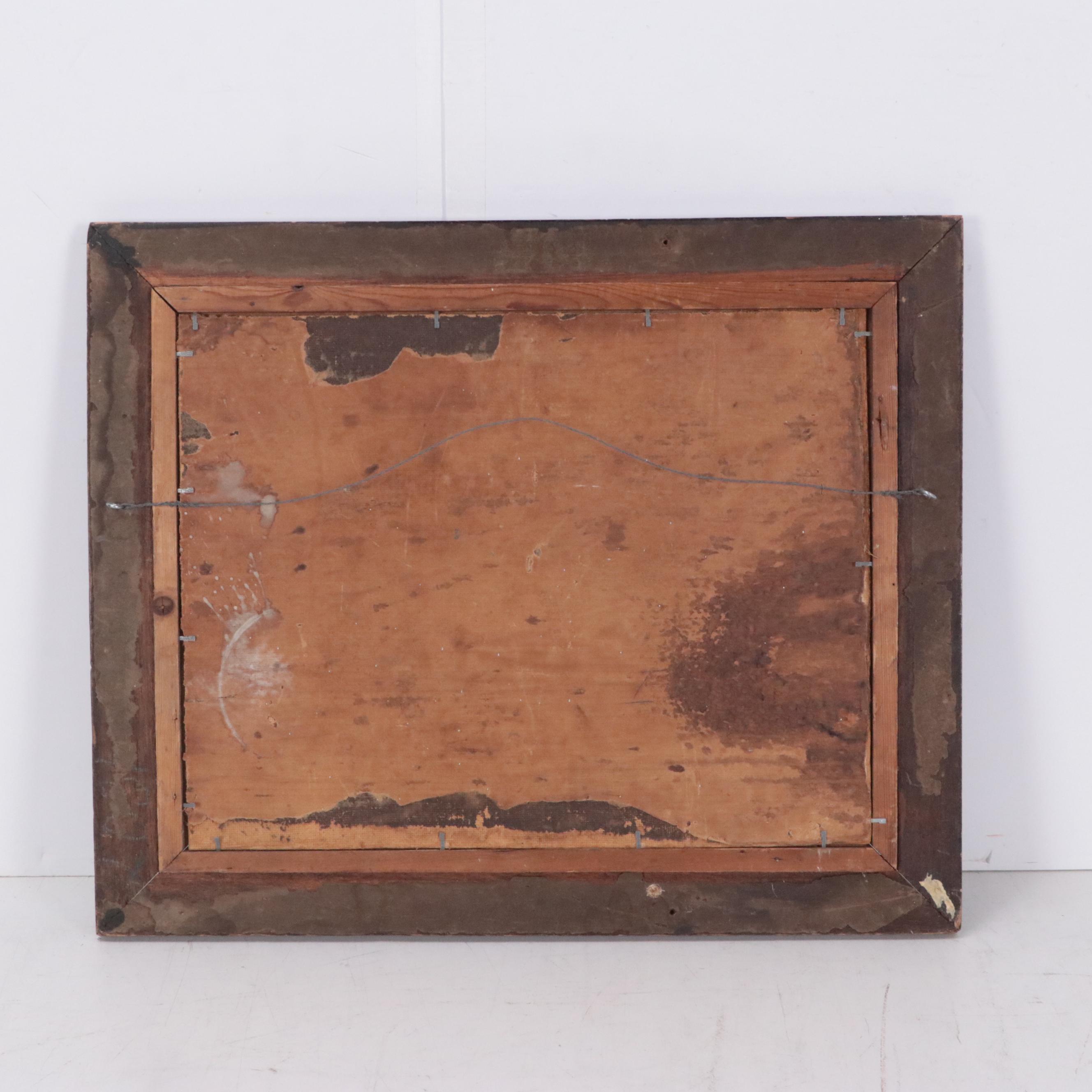 Oil Painting of a Winter Landscape with Horse Drawn Carriage