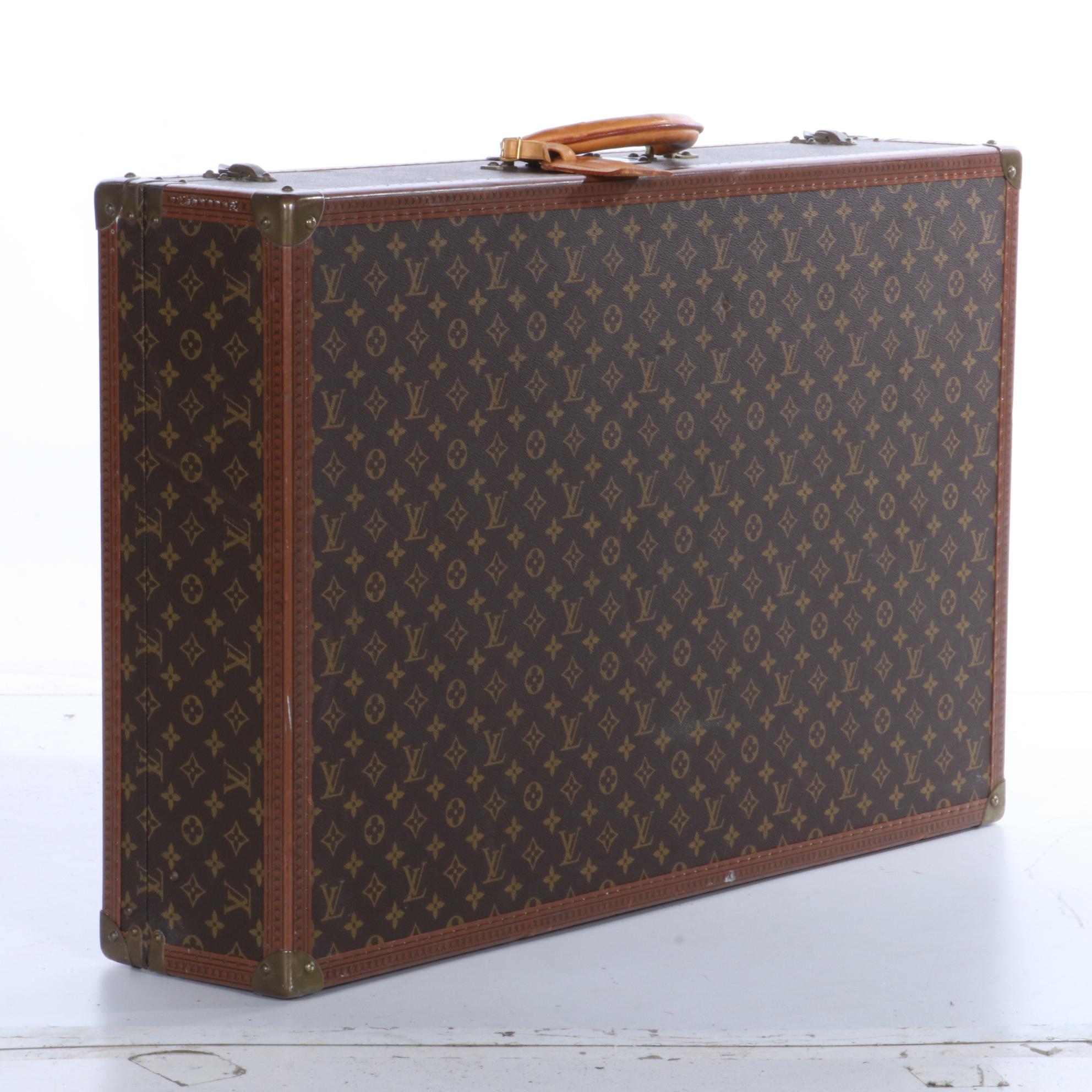 Louis Vuitton Alzer 80 Hardside Suitcase in Monogram Canvas and Leather