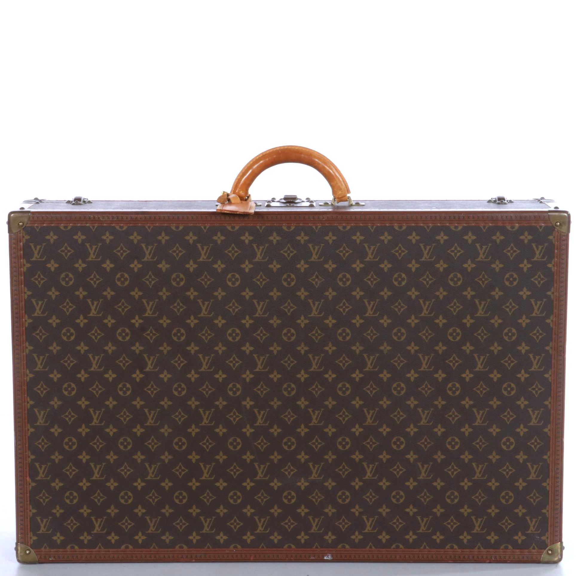Louis Vuitton Alzer 80 Hardside Suitcase in Monogram Canvas and Leather