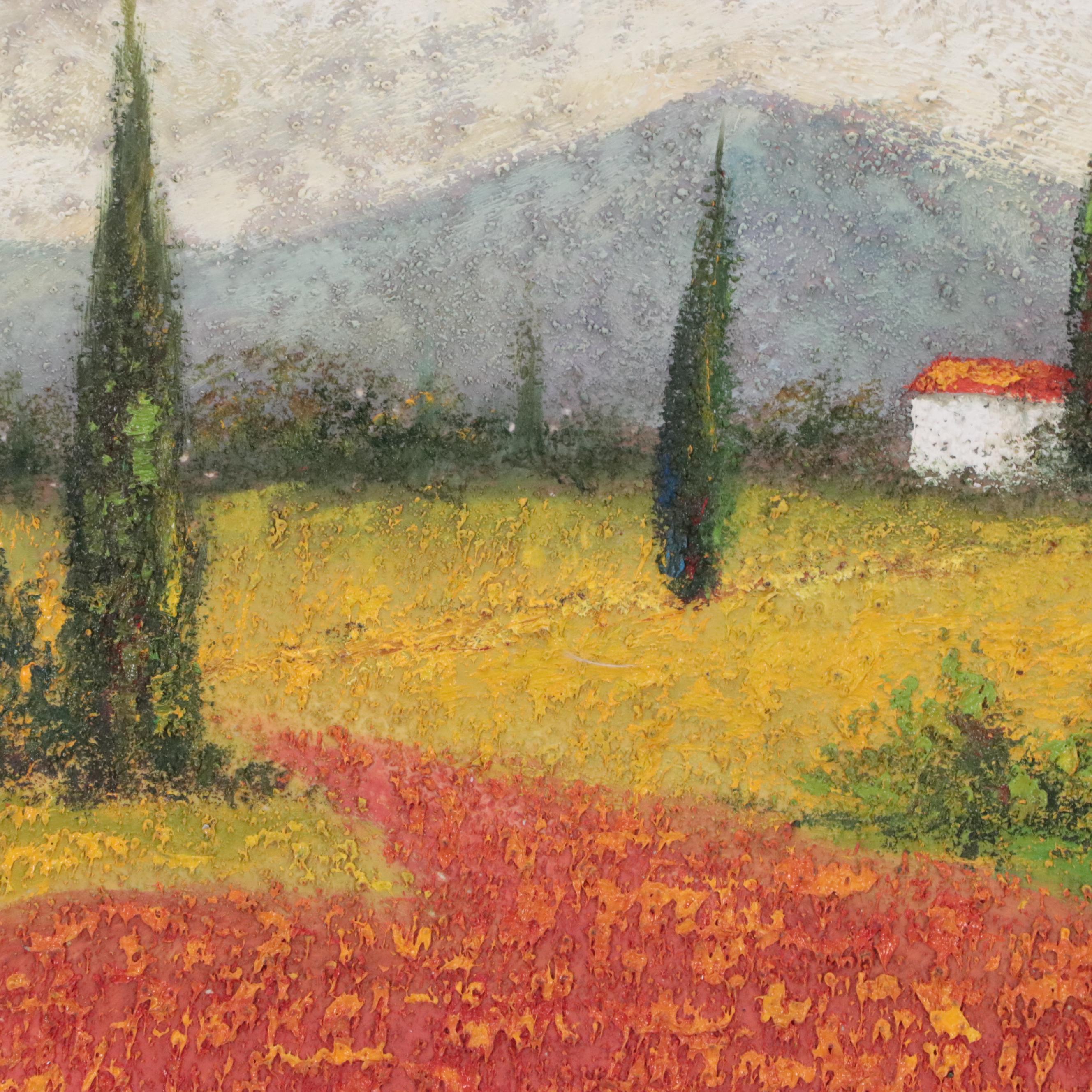 Encaustic Painting of a Tuscan Landscape
