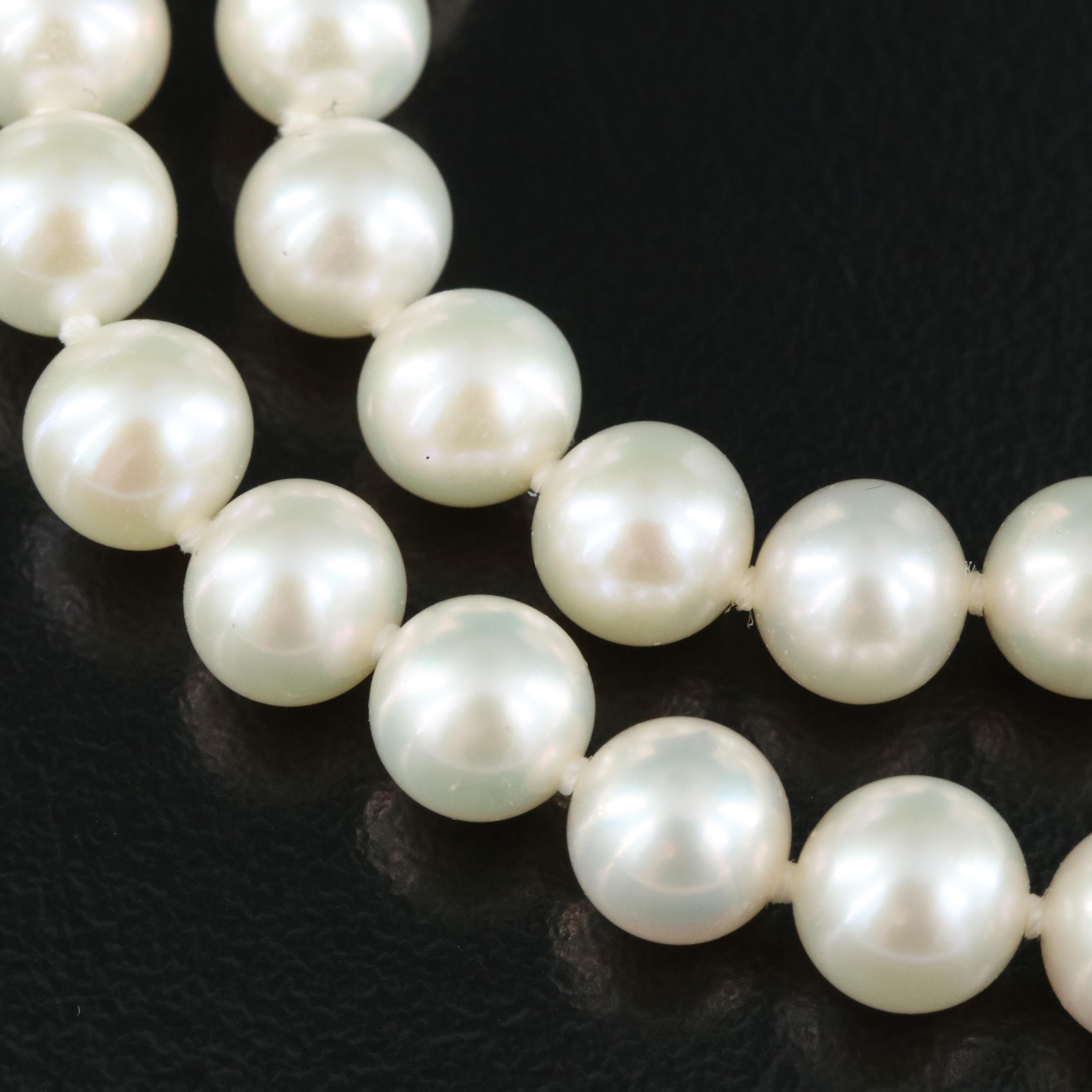 Blue Lagoon by Mikimoto Pearl Necklace with Sterling Bow Clasp