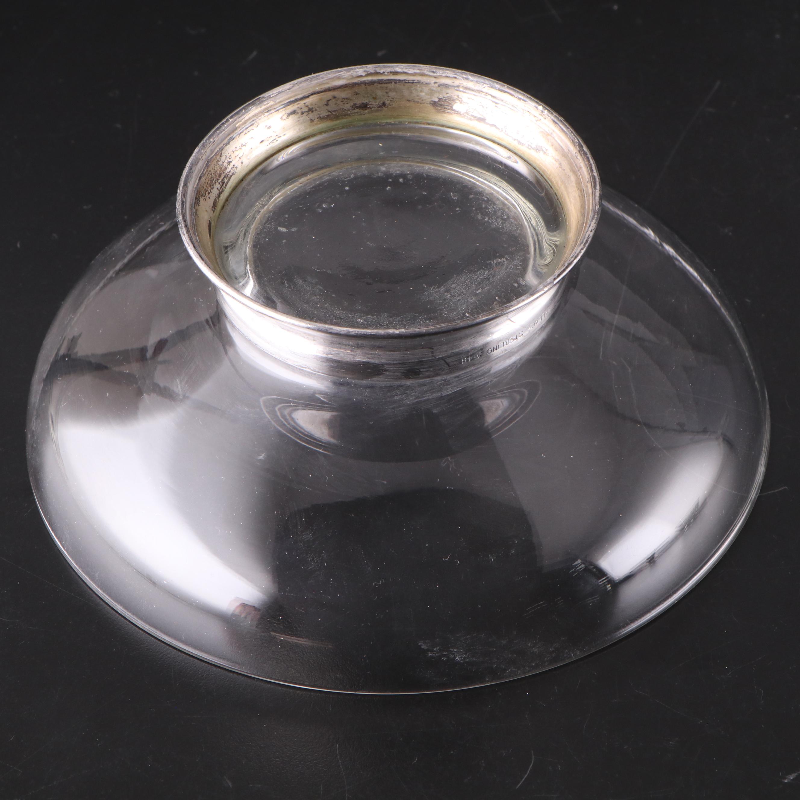 Duchin Creations and Other Glass and Sterling Footed Serving Pieces