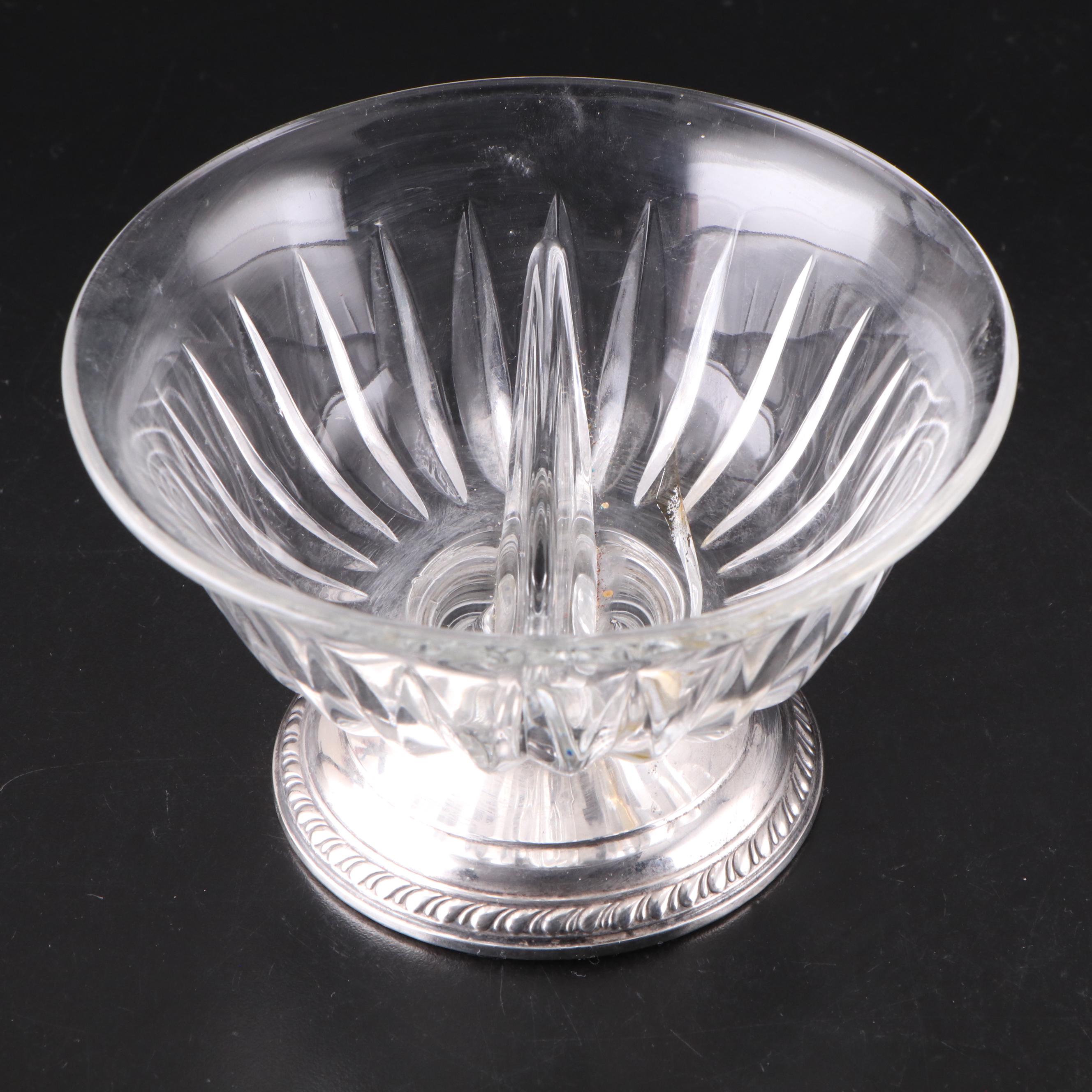 Duchin Creations and Other Glass and Sterling Footed Serving Pieces